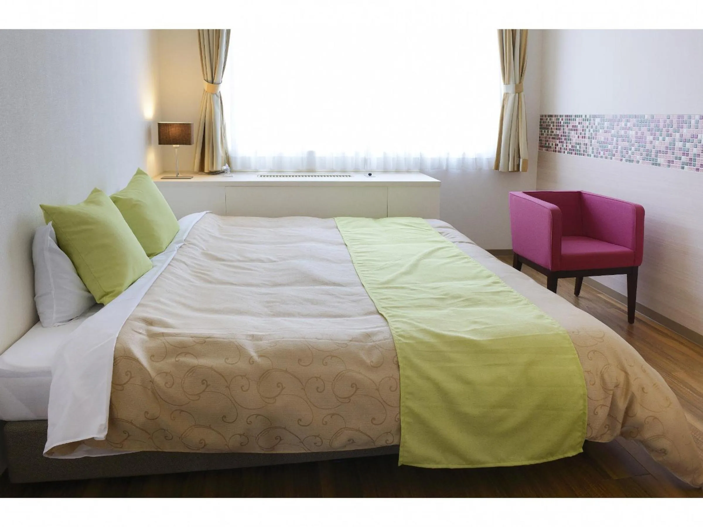 Bed in Hotel Seiryu Japanese Spa inn with spectacular view in Osaka