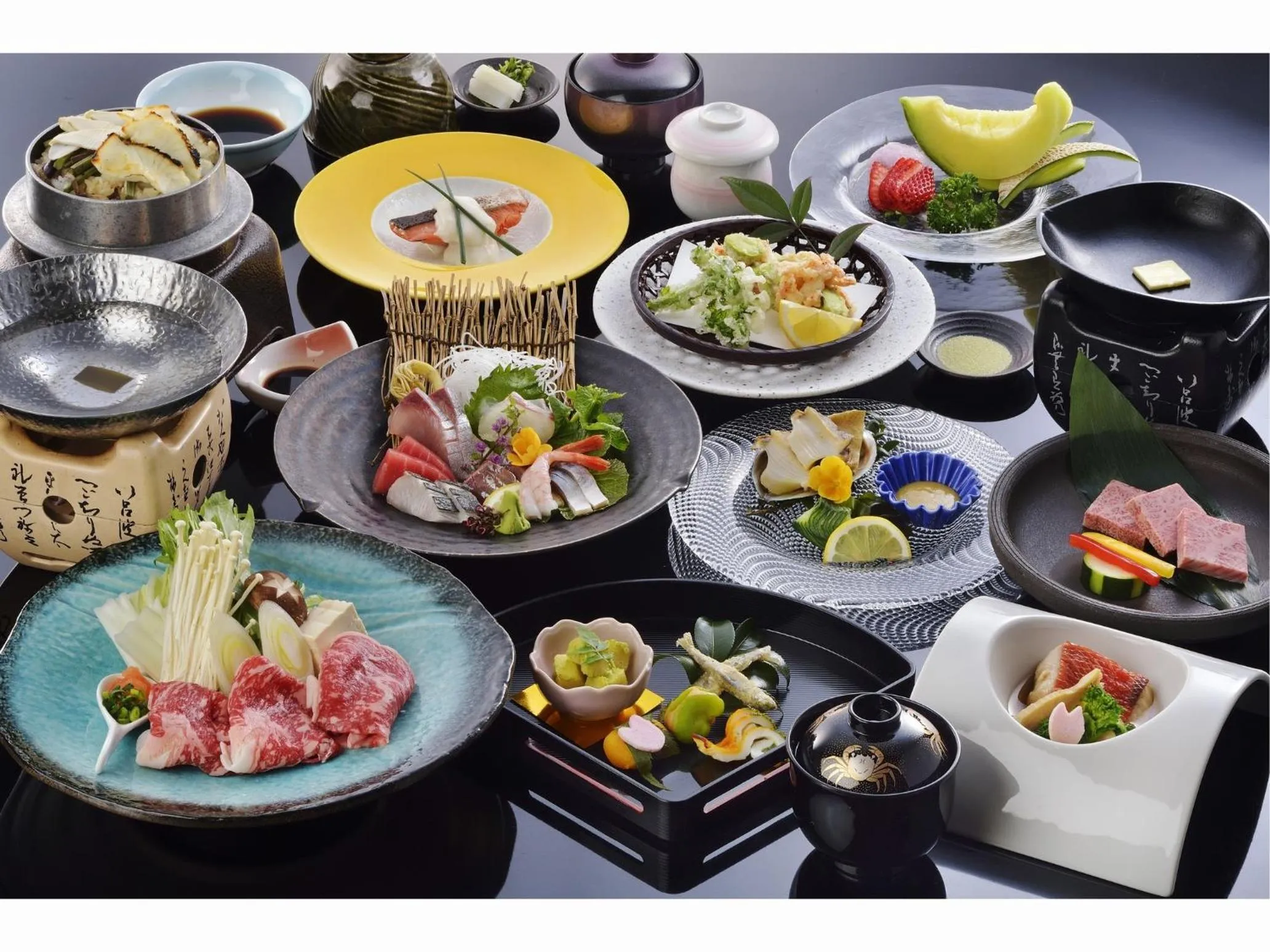 Food in Hotel Seiryu Japanese Spa inn with spectacular view in Osaka