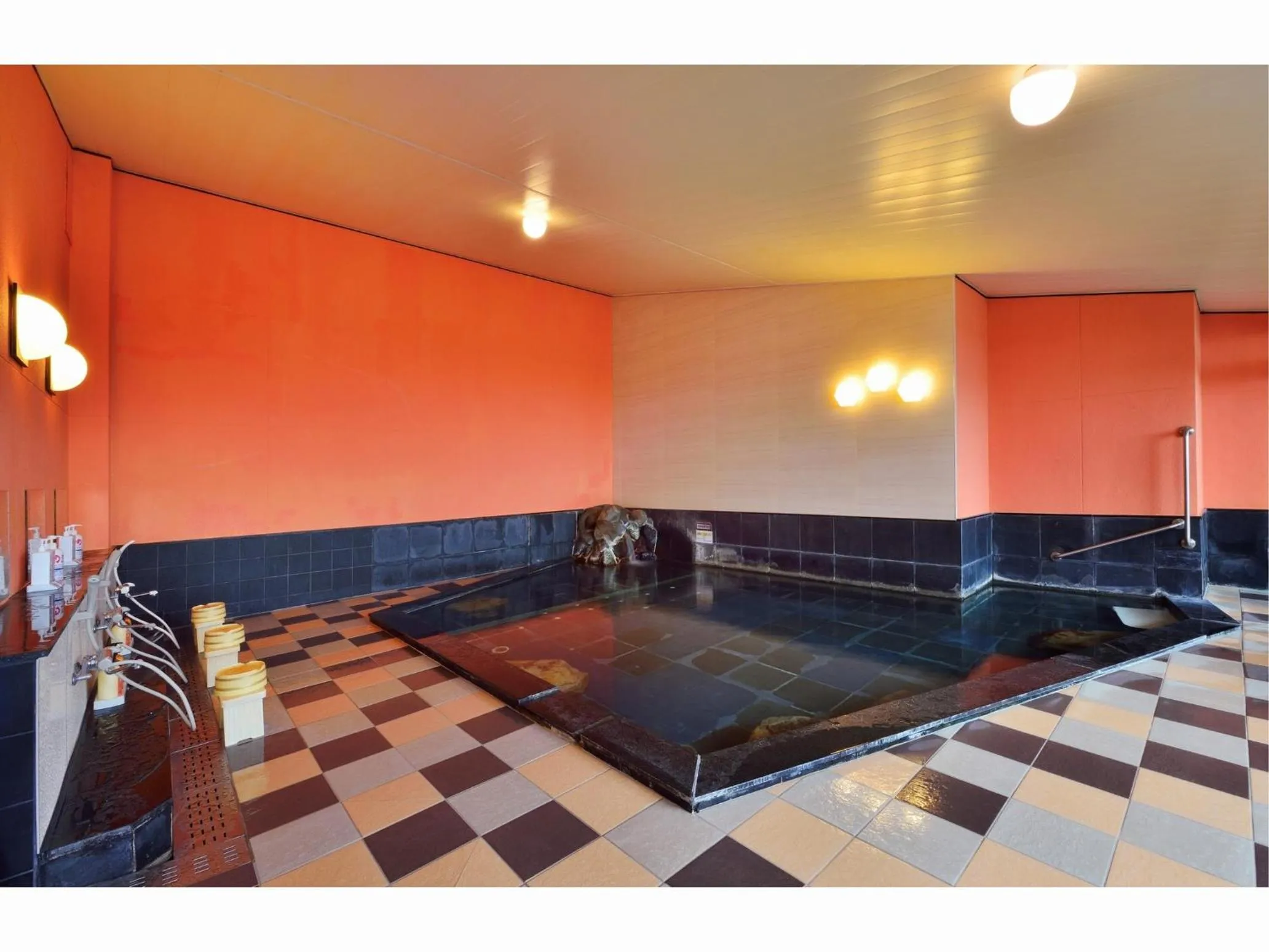 Hot Spring Bath in Hotel Seiryu Japanese Spa inn with spectacular view in Osaka