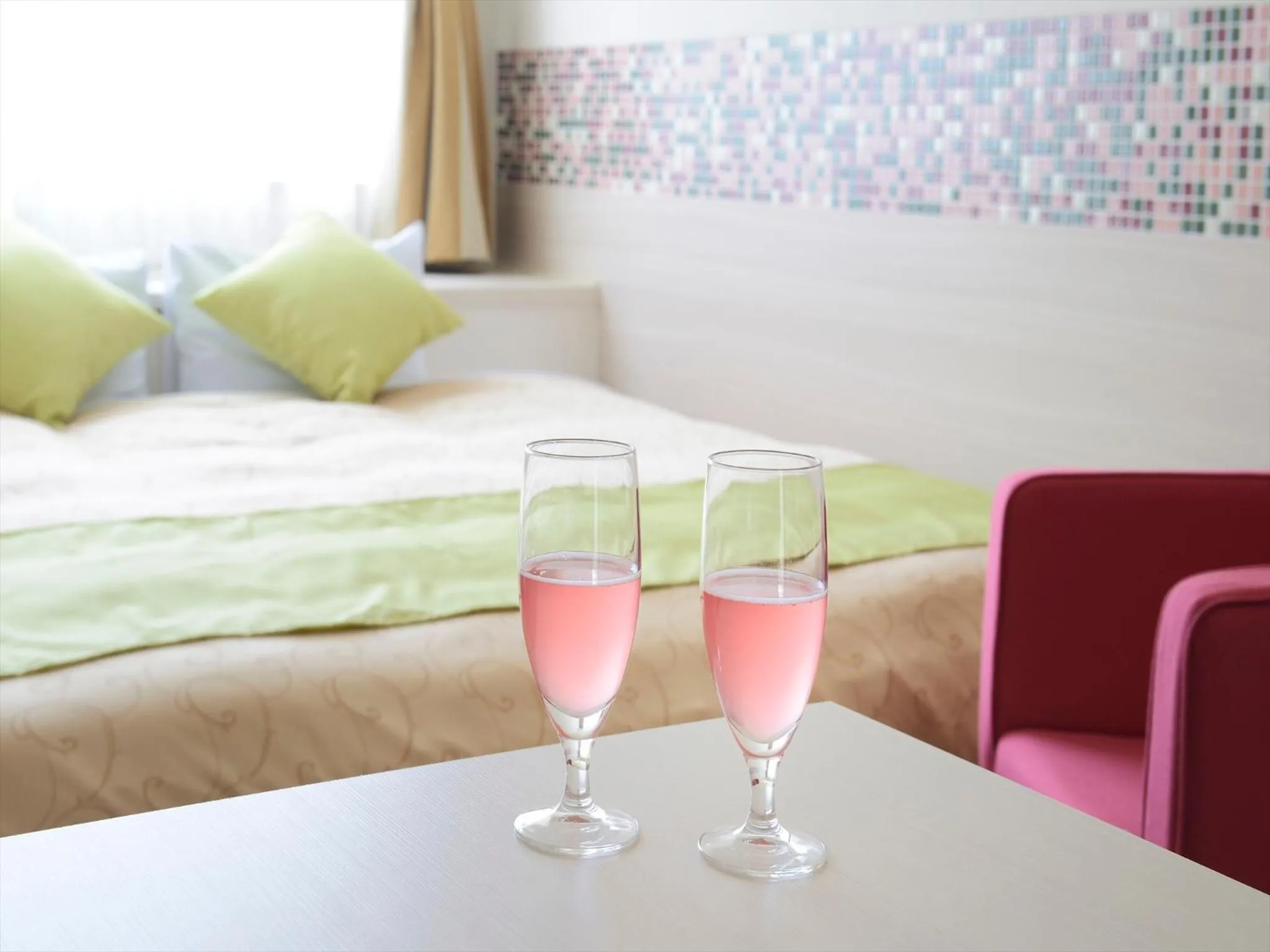 Bed in Hotel Seiryu Japanese Spa inn with spectacular view in Osaka