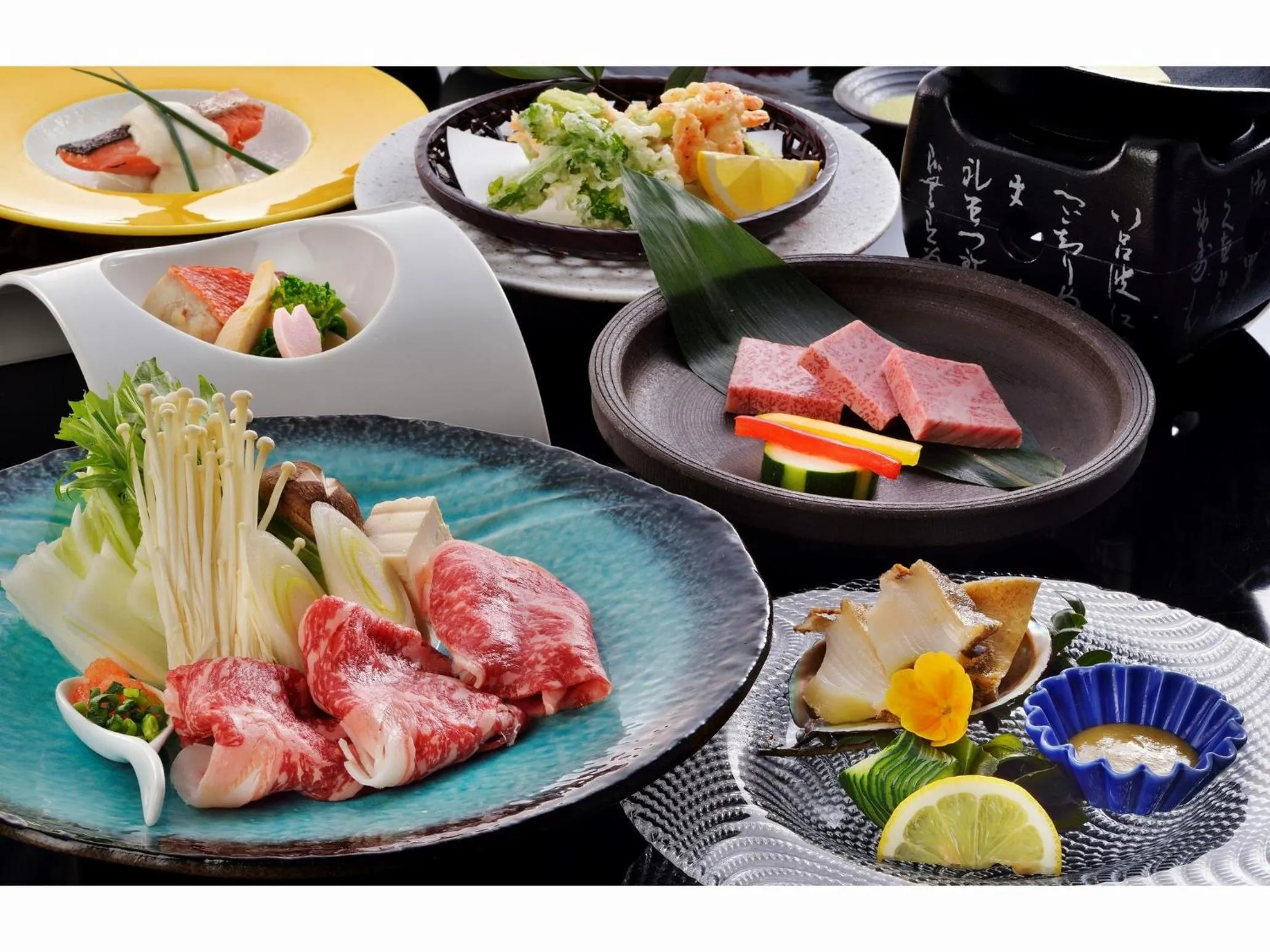 Food in Hotel Seiryu Japanese Spa inn with spectacular view in Osaka
