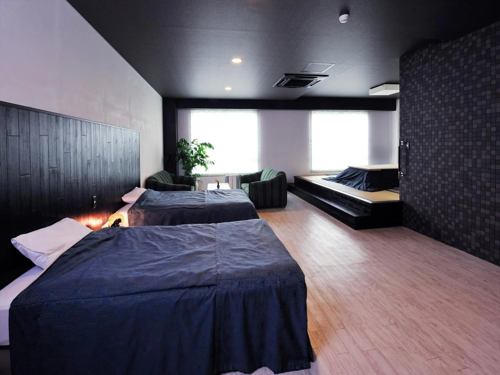 Photo of the whole room, Bed in Hotel Seiryu Japanese Spa inn with spectacular view in Osaka