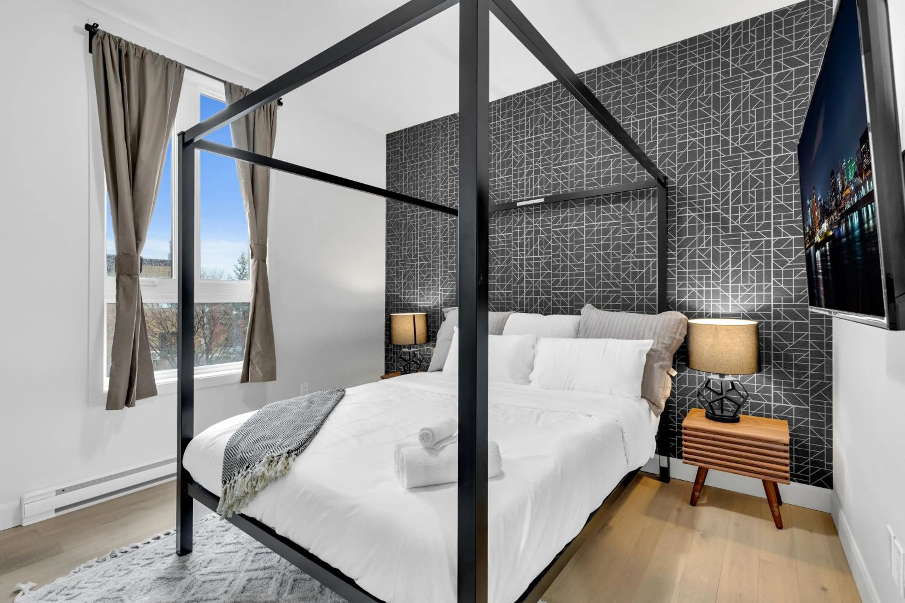 Bed in Deluxe Suites Downtown Montreal