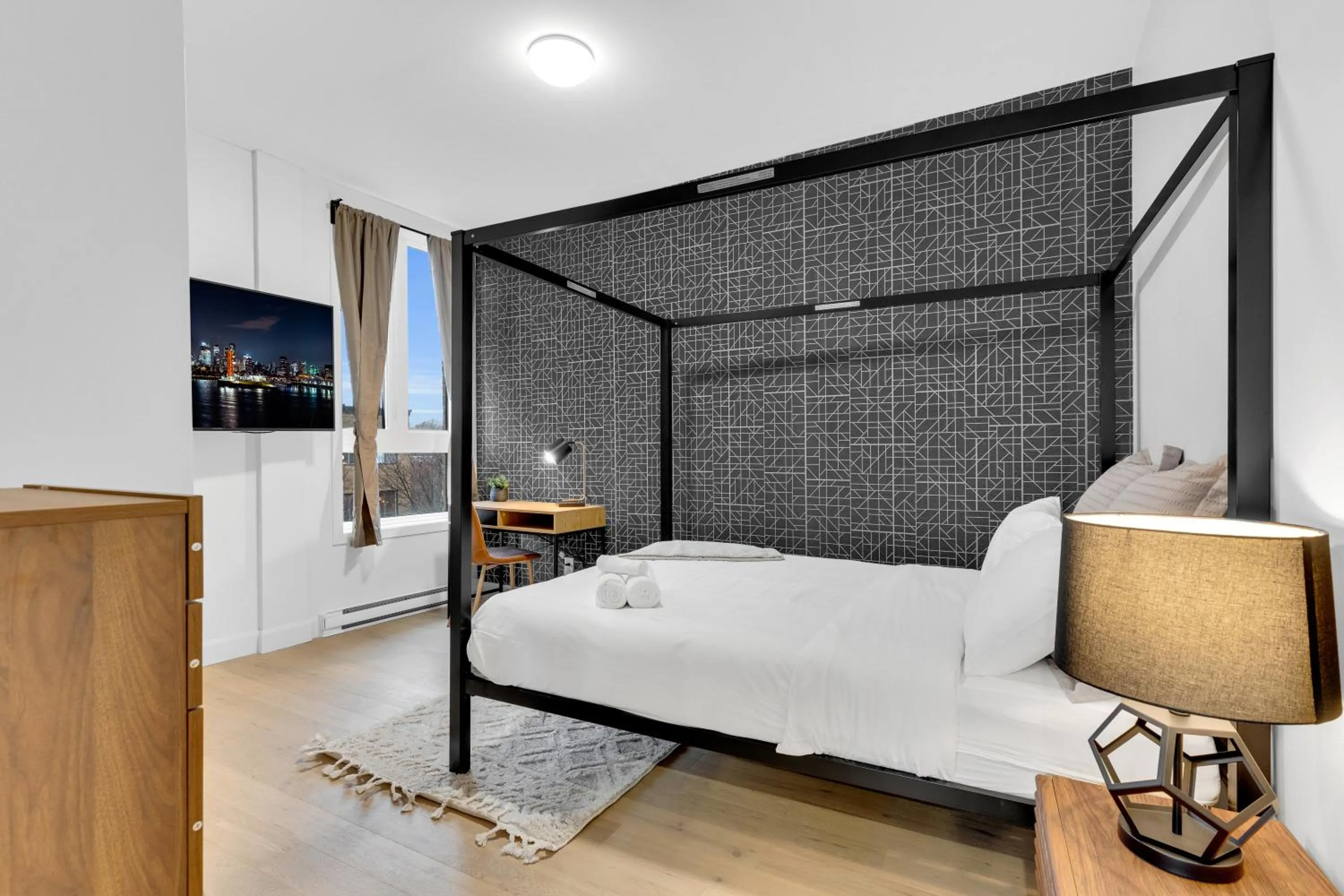 Bed in Deluxe Suites Downtown Montreal