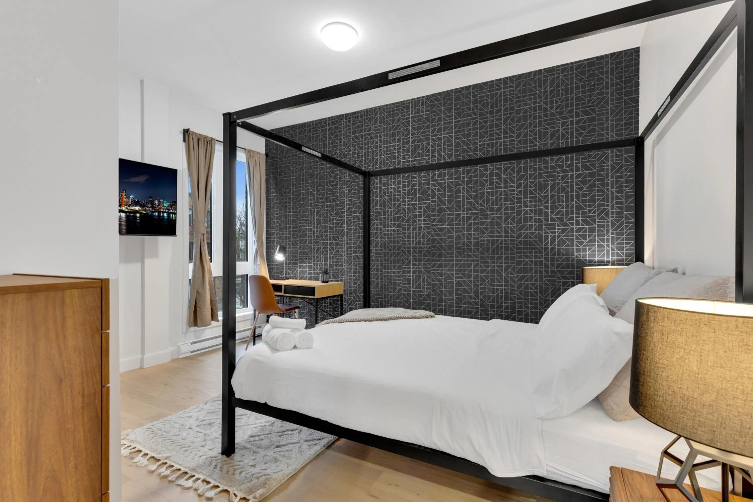 Bed in Deluxe Suites Downtown Montreal