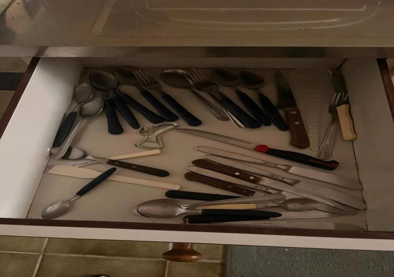 Kitchen or kitchenette in Apartamento Vila Tupi Praia Grande