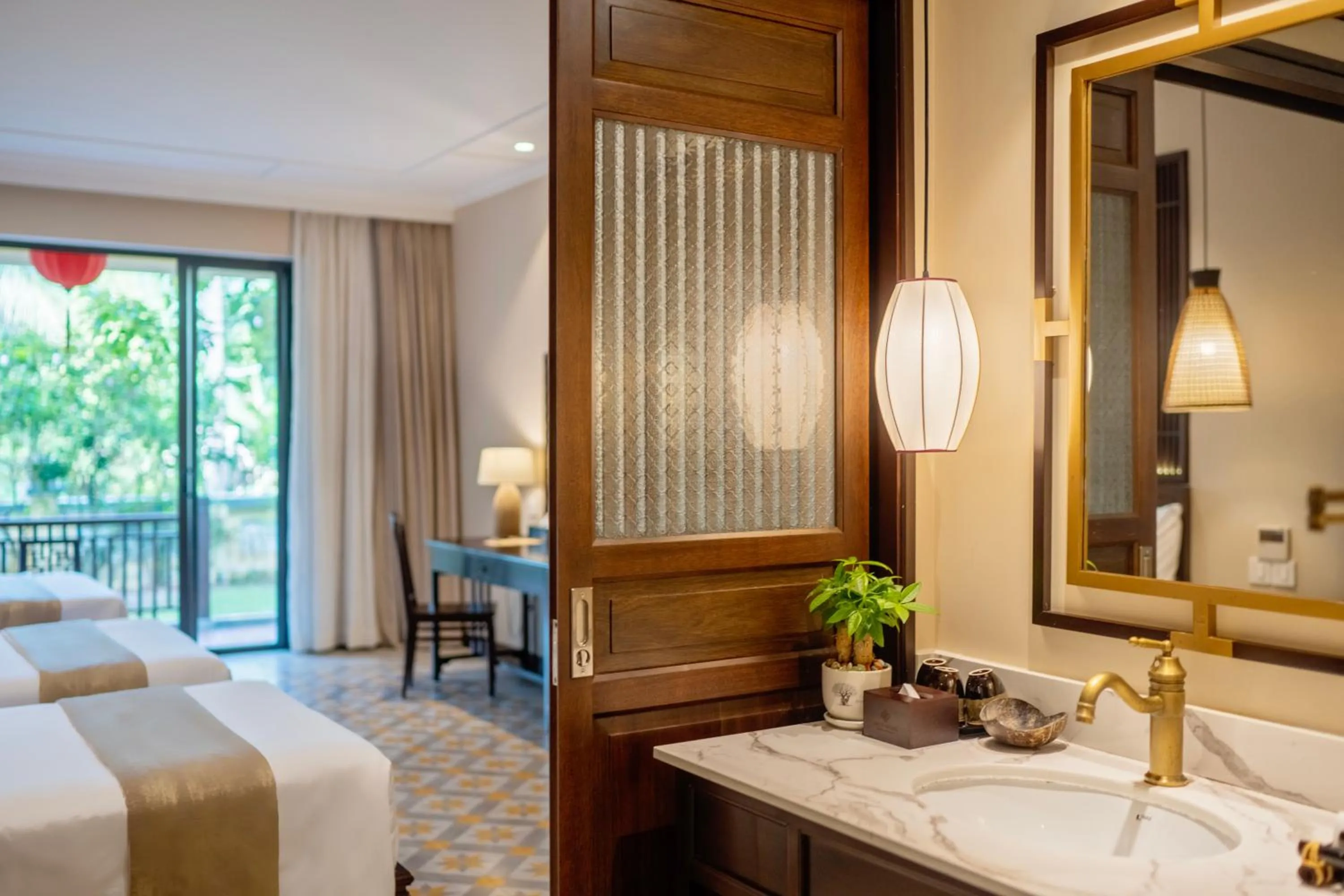 Bed in Ahoy Hoi An Boutique Resort & Spa