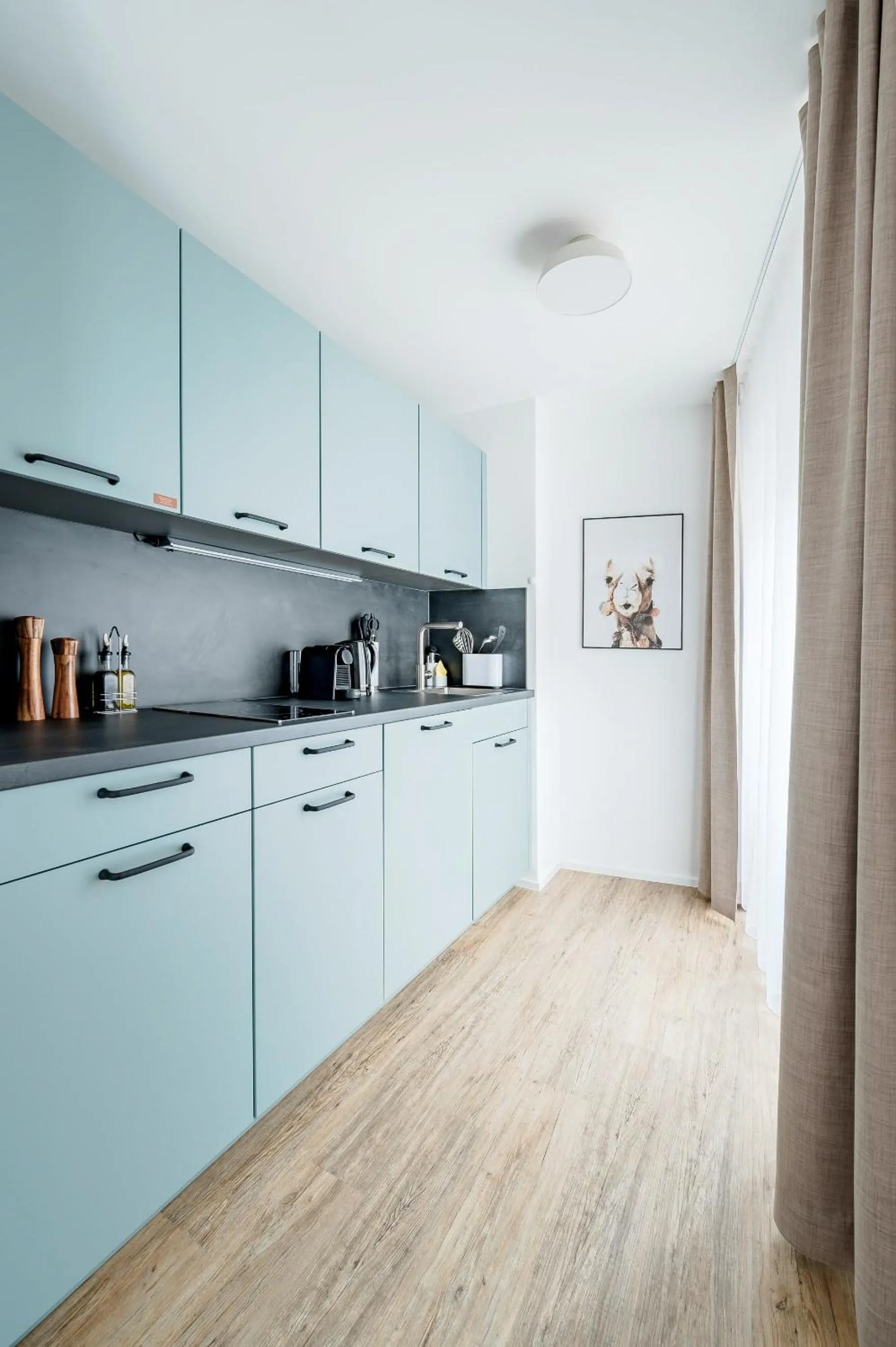 Kitchen or kitchenette in Limehome Metzingen Wilhelmstr