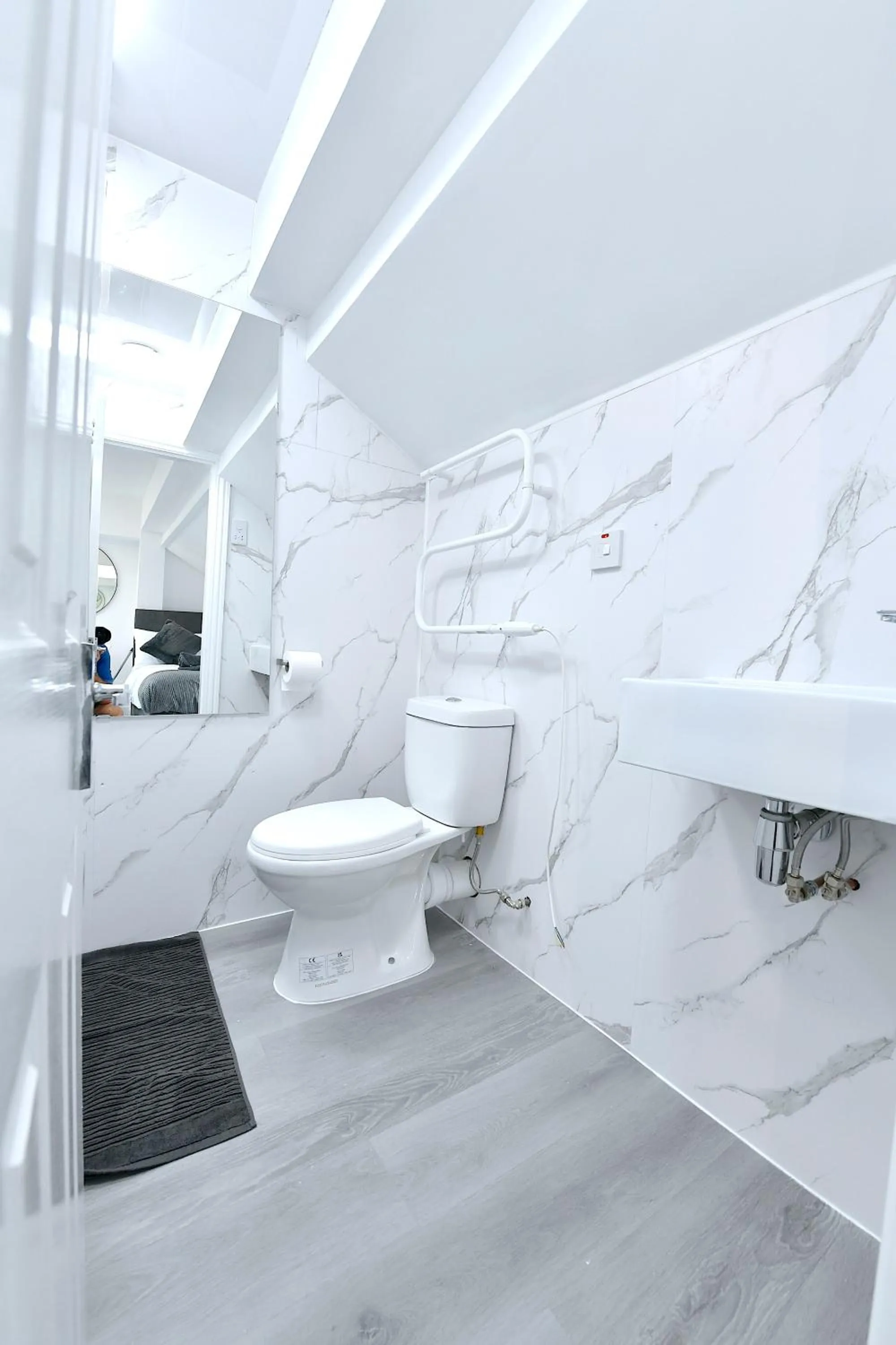 Shower in Stylish Studios by Luxestays Fulham