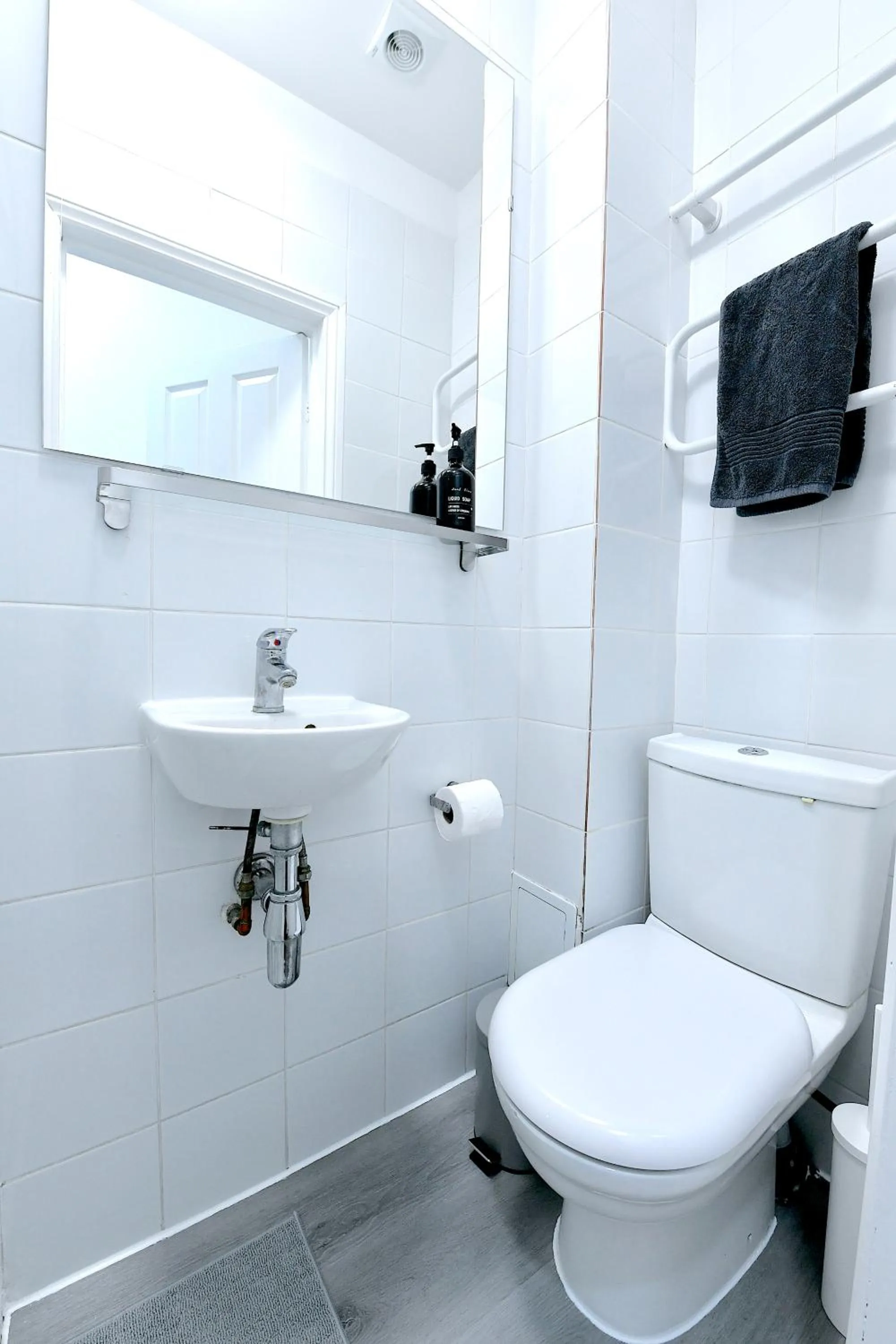 Shower in Stylish Studios by Luxestays Fulham