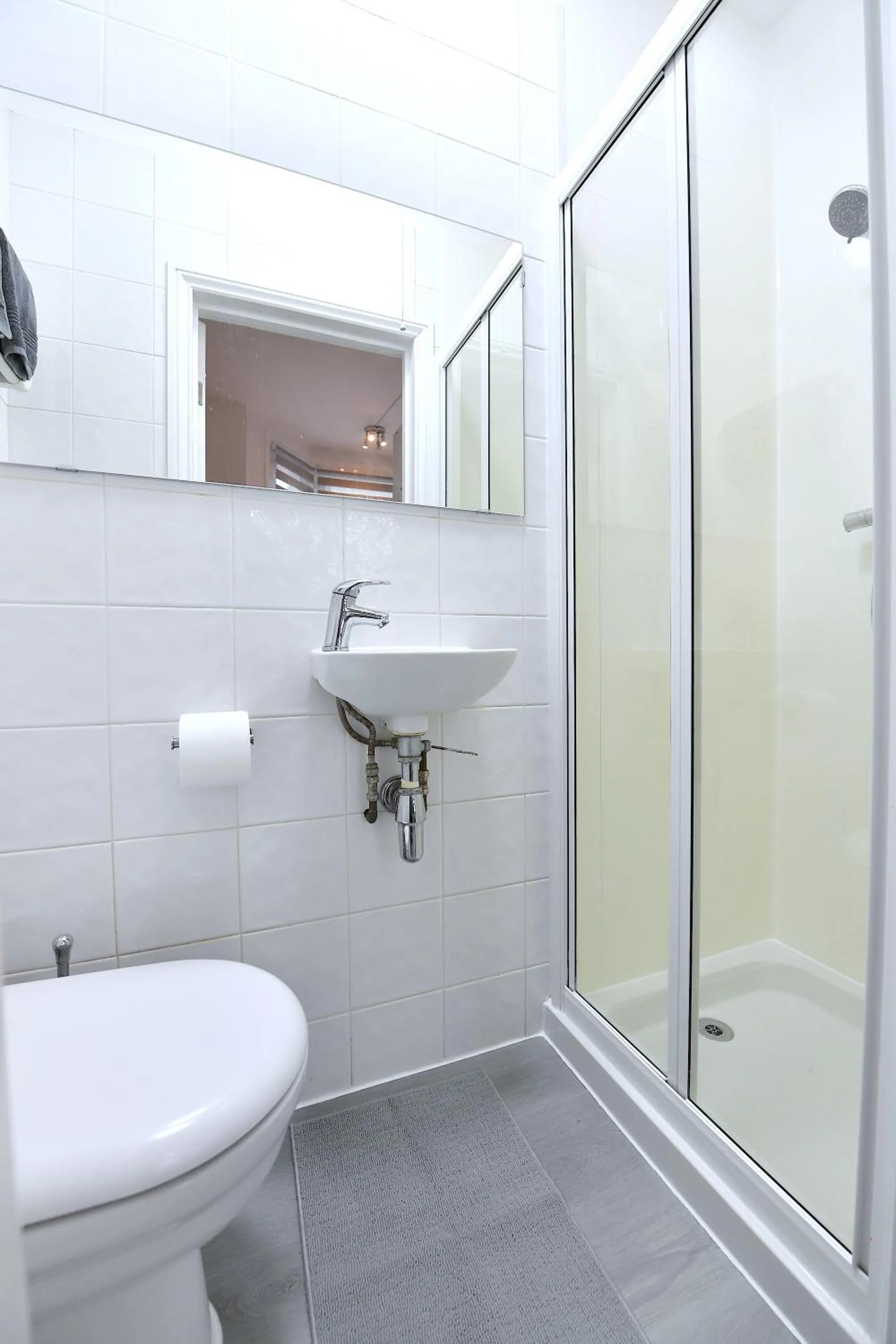 Shower in Stylish Studios by Luxestays Fulham