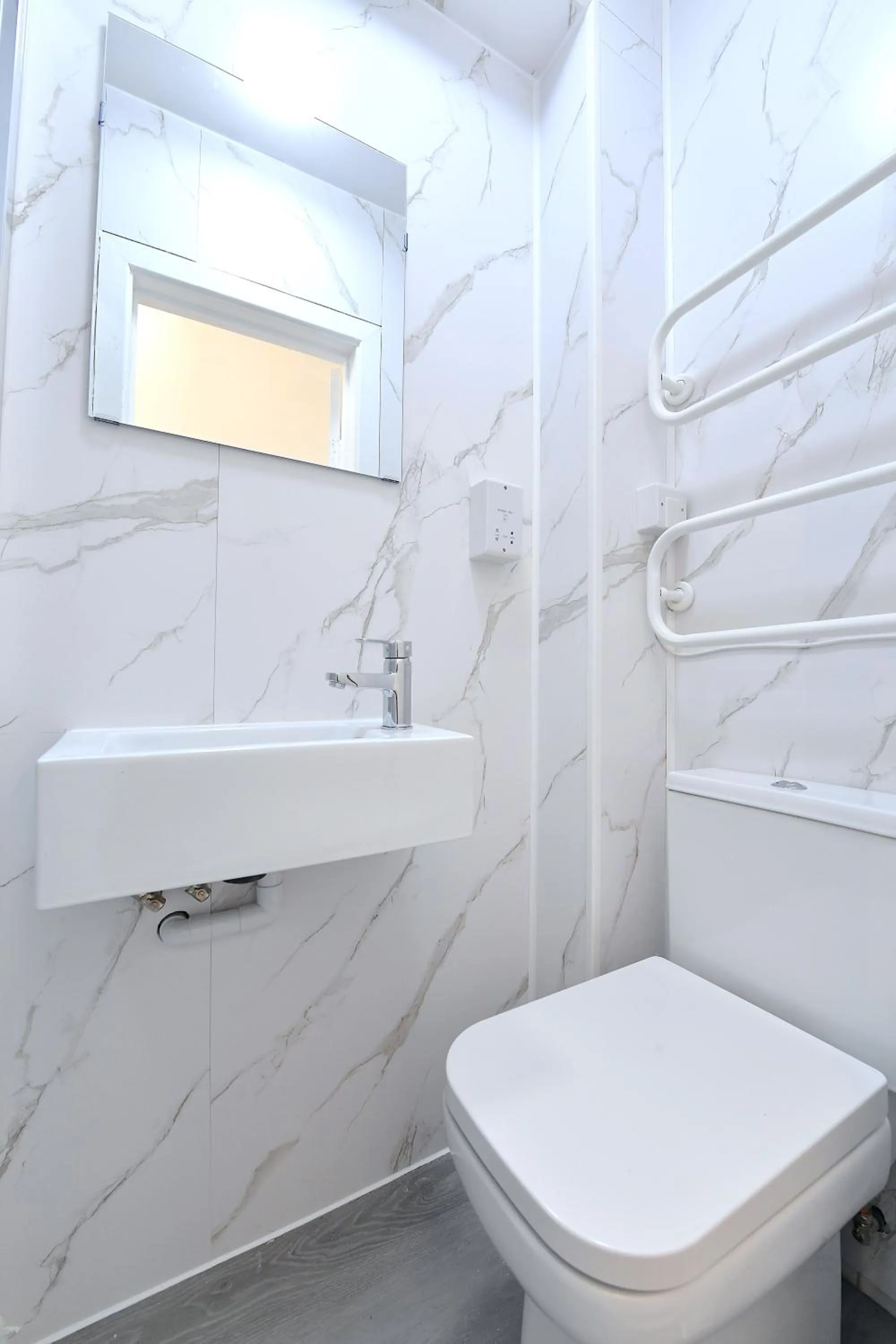 Toilet in Stylish Studios by Luxestays Fulham