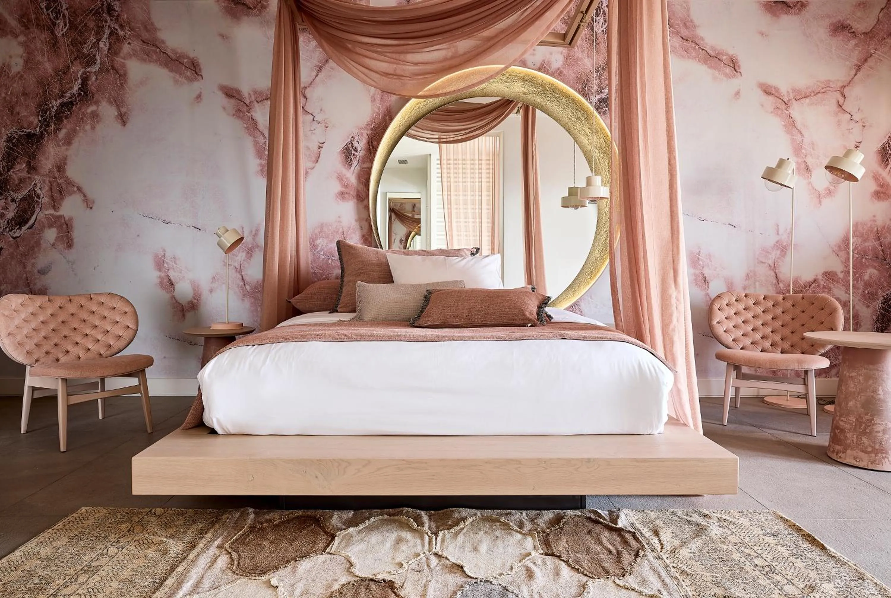 Bed in Amazon Mykonos Suites & Spa