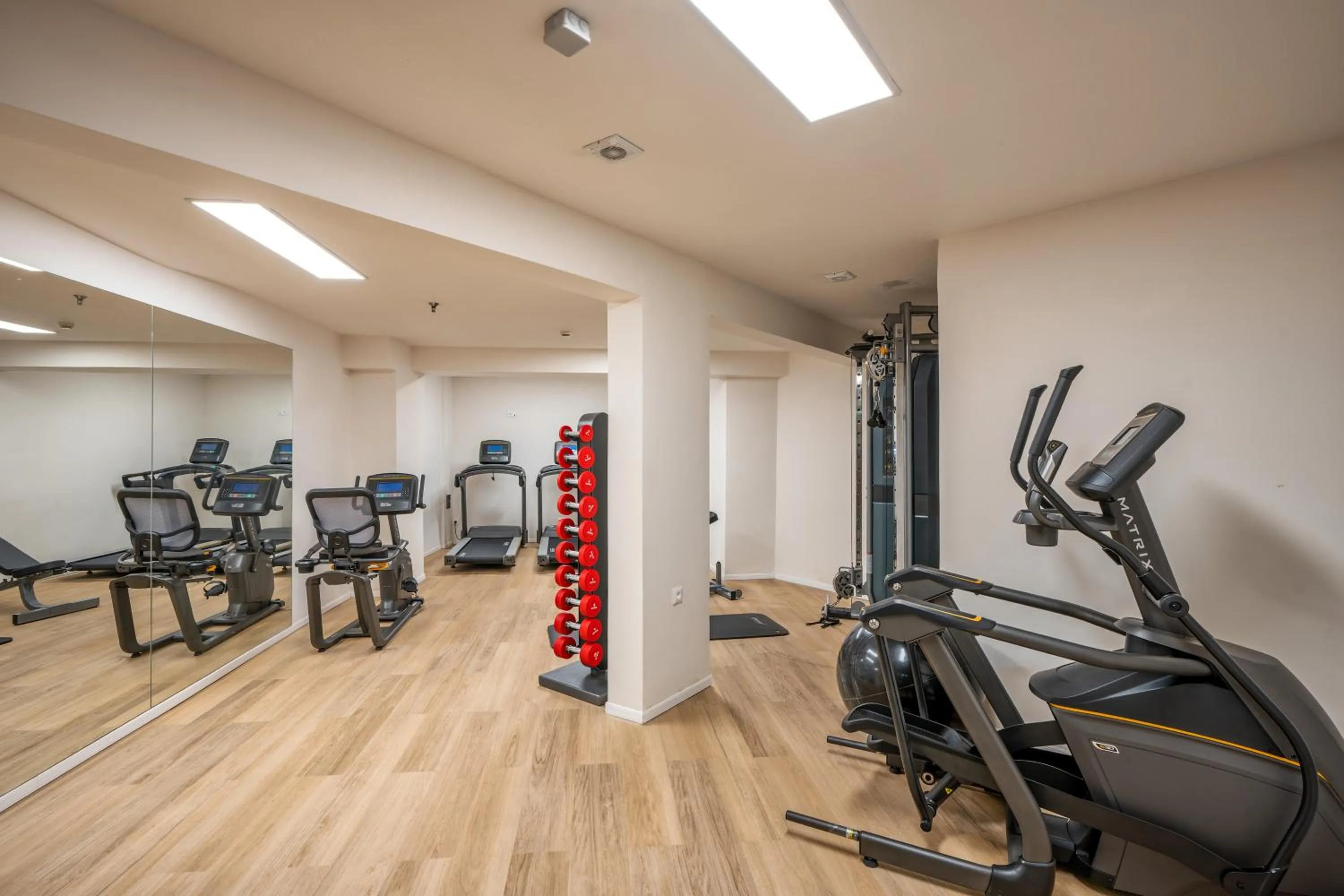Fitness centre/facilities in Minos Hotel