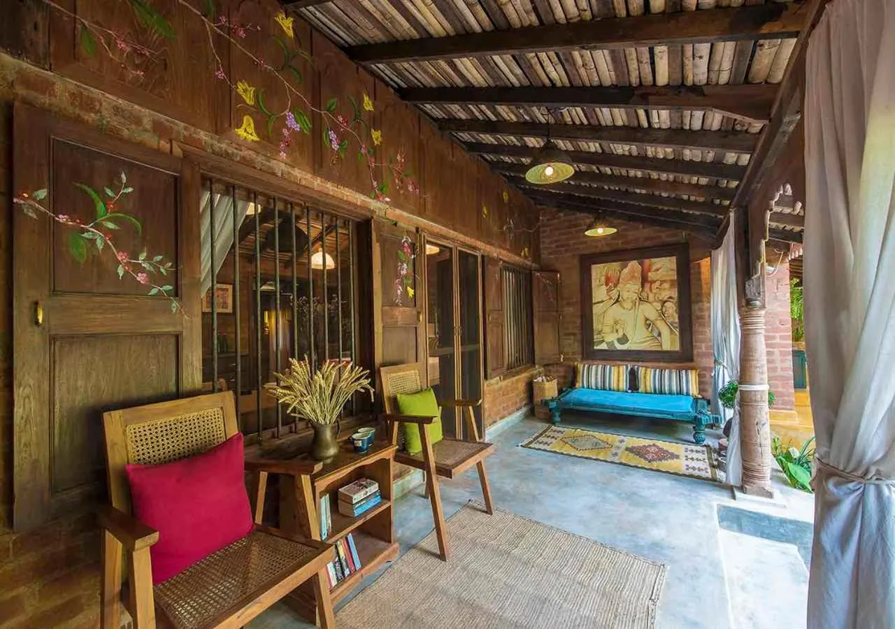 Seating area, Bed in Turia Villa Canacona Palolem