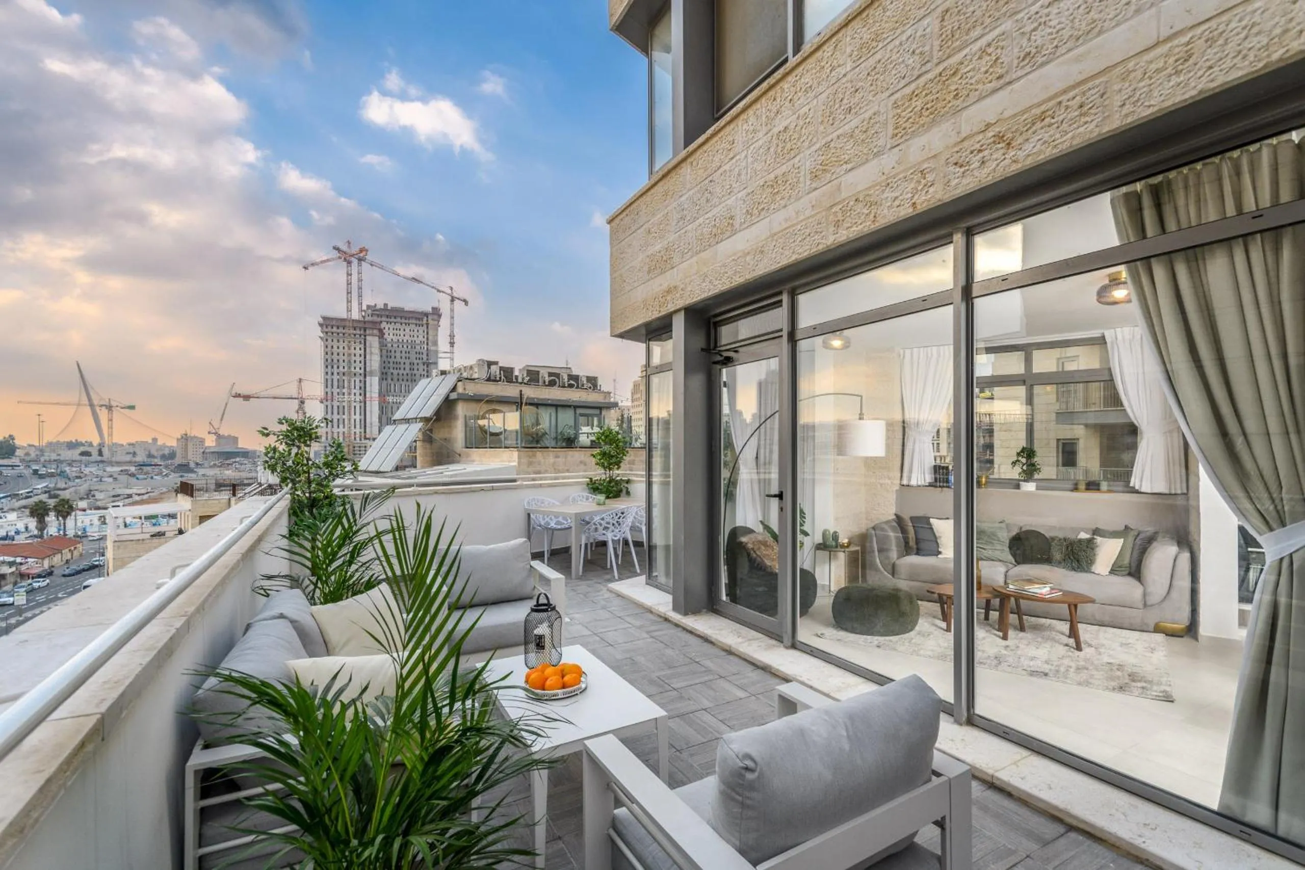 Balcony/Terrace in Unique Mini Penthouse In The Heart Of Jerusalem