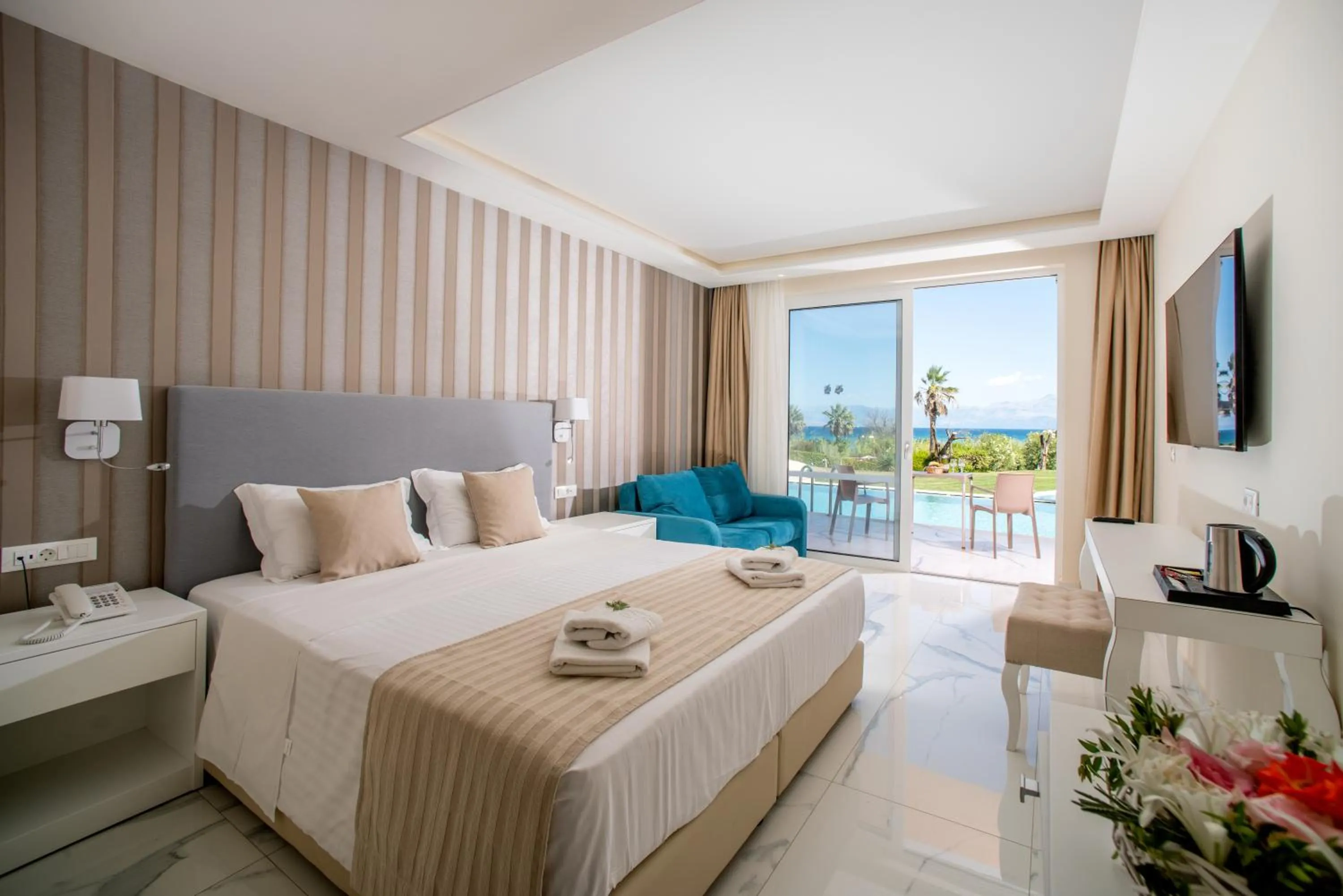 Double or Twin Room with Swimming Pool Access in Ibiscus Corfu Hotel