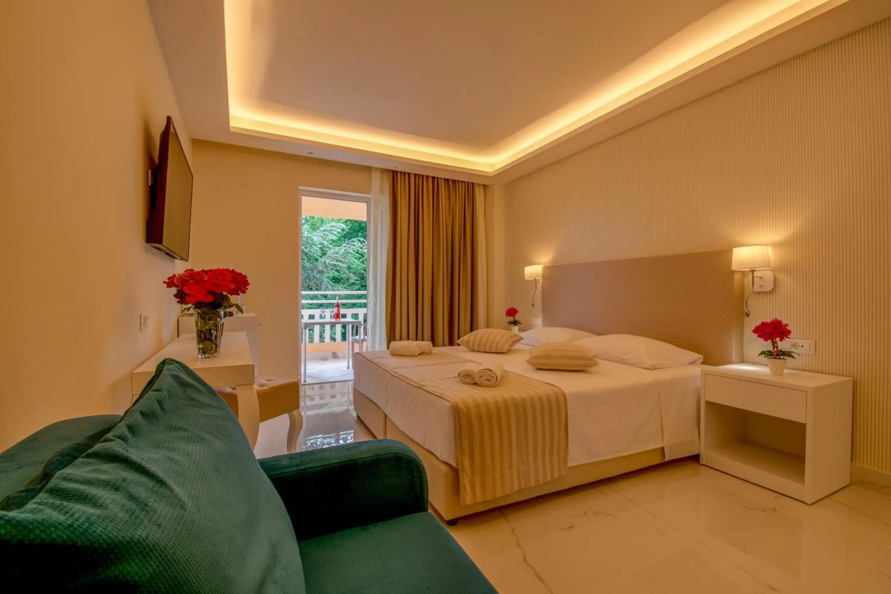 Double Room with Balcony and Sea View in Ibiscus Corfu Hotel Double Room with Balcony and Sea View in Ibiscus Corfu Hotel