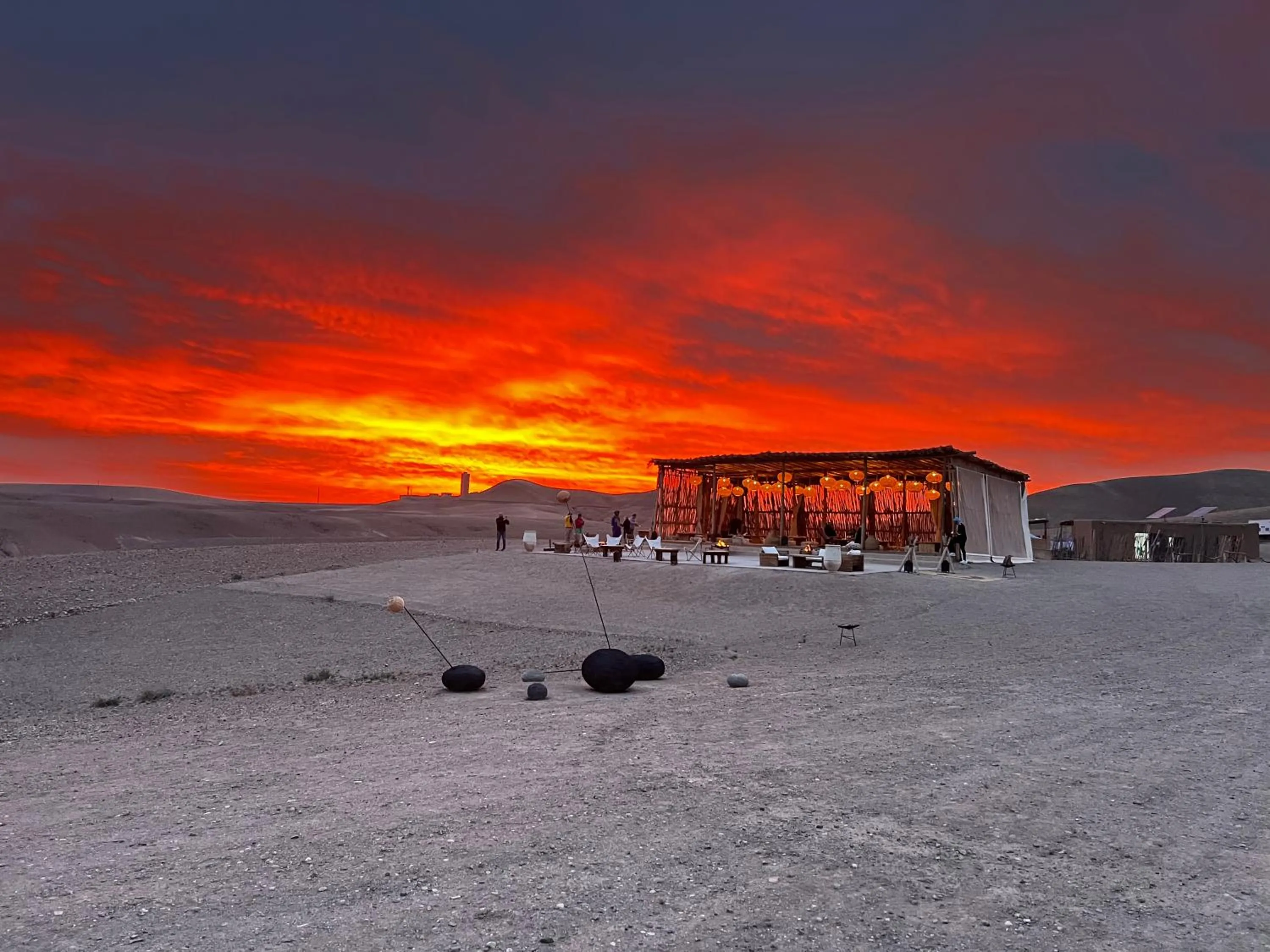 Sunset in Alkamar Camp Agafay