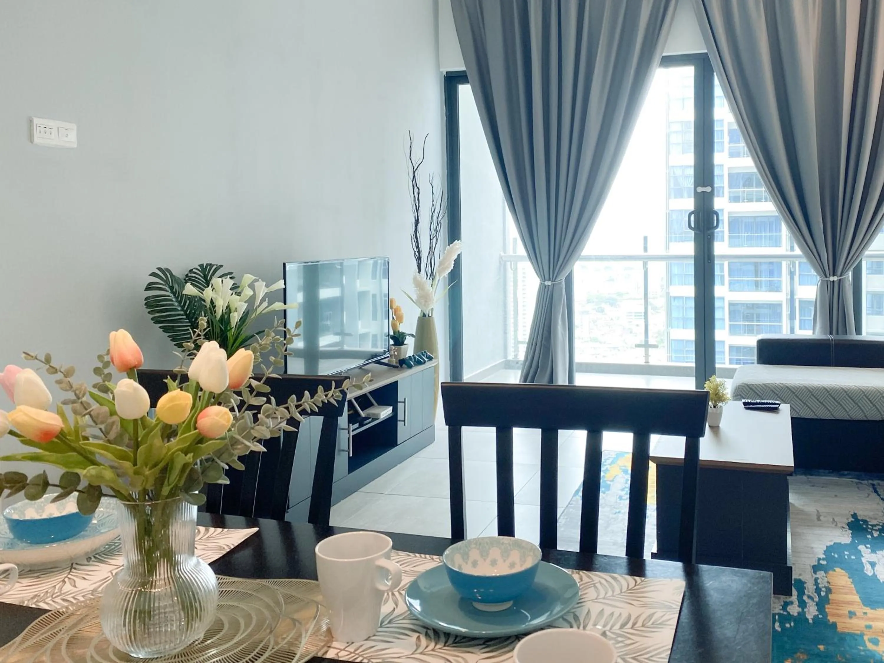 Living room, Bed in Atlantis Residences Melaka by BetaStay