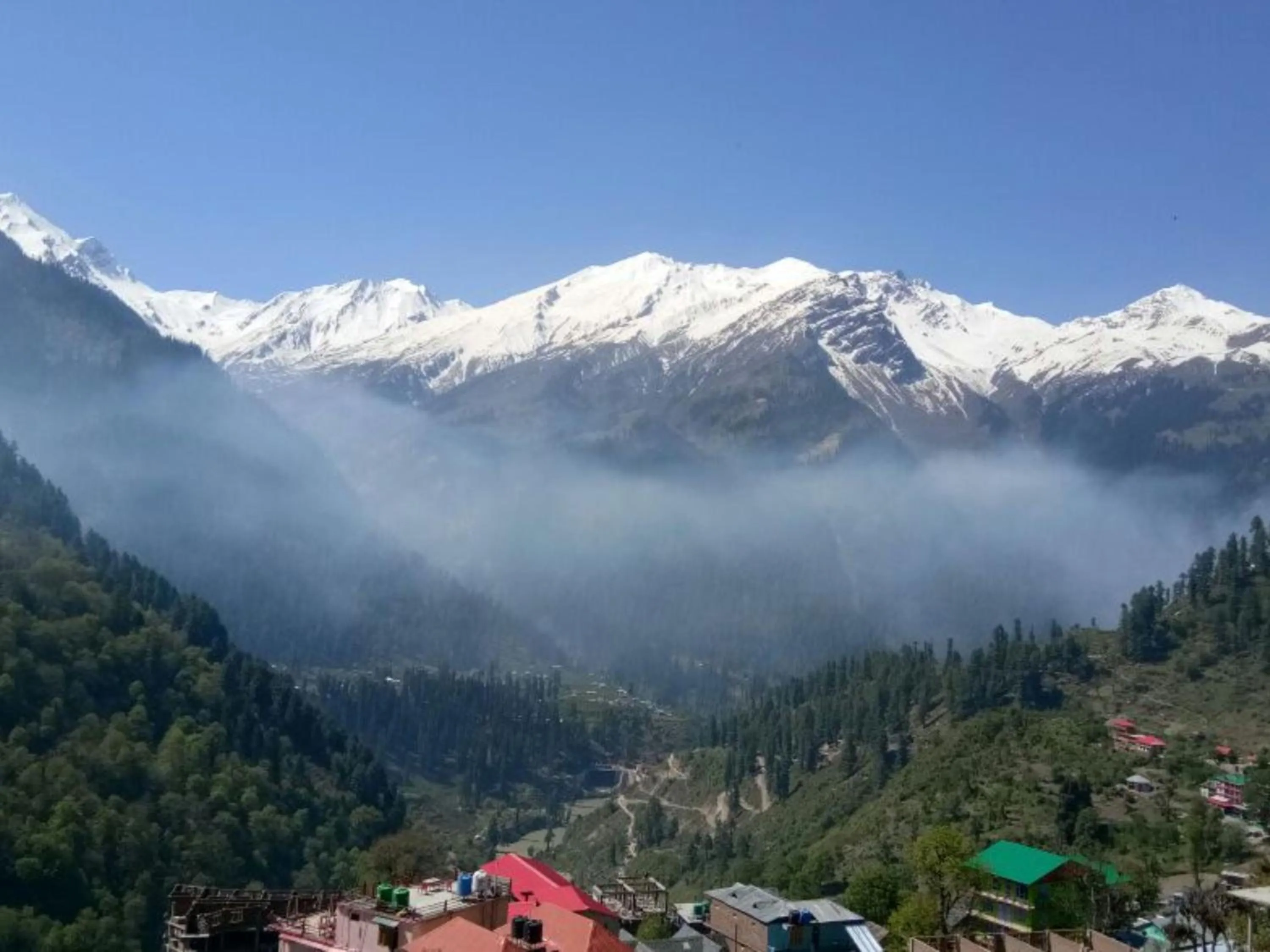 Mountain view in The Hosteller Kasol, Parvati Valley