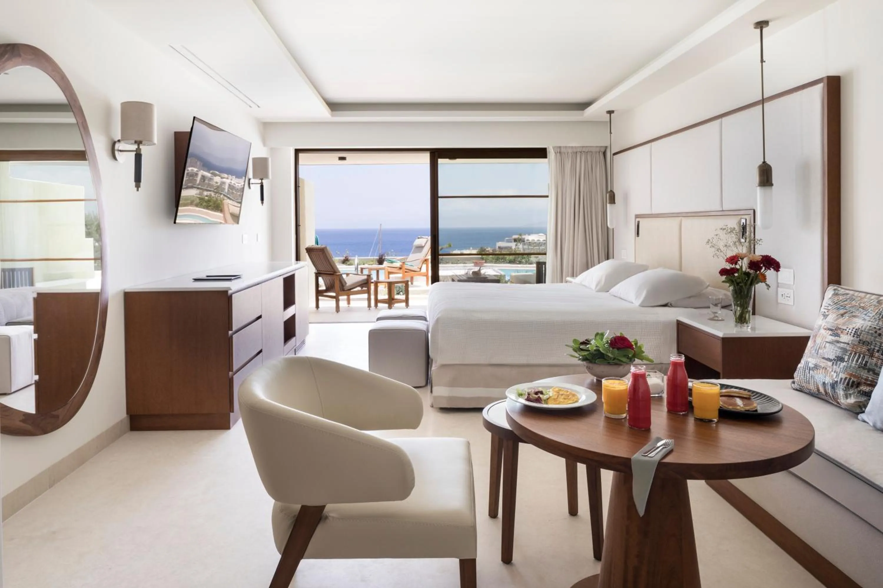 Bedroom, Bed in Porto Elounda Golf & Spa Resort, Six Senses Spa