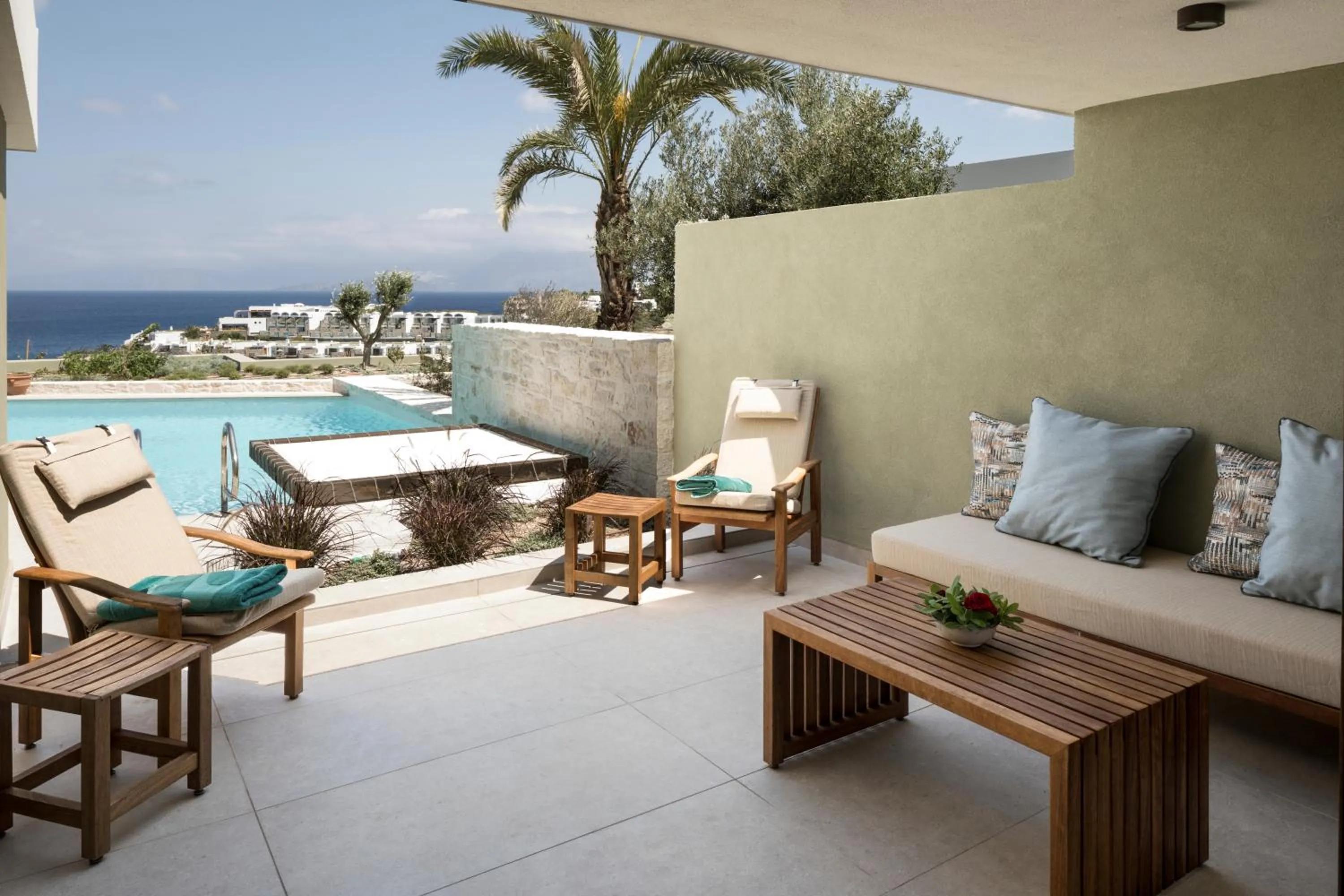 Swimming pool in Porto Elounda Golf & Spa Resort, Six Senses Spa