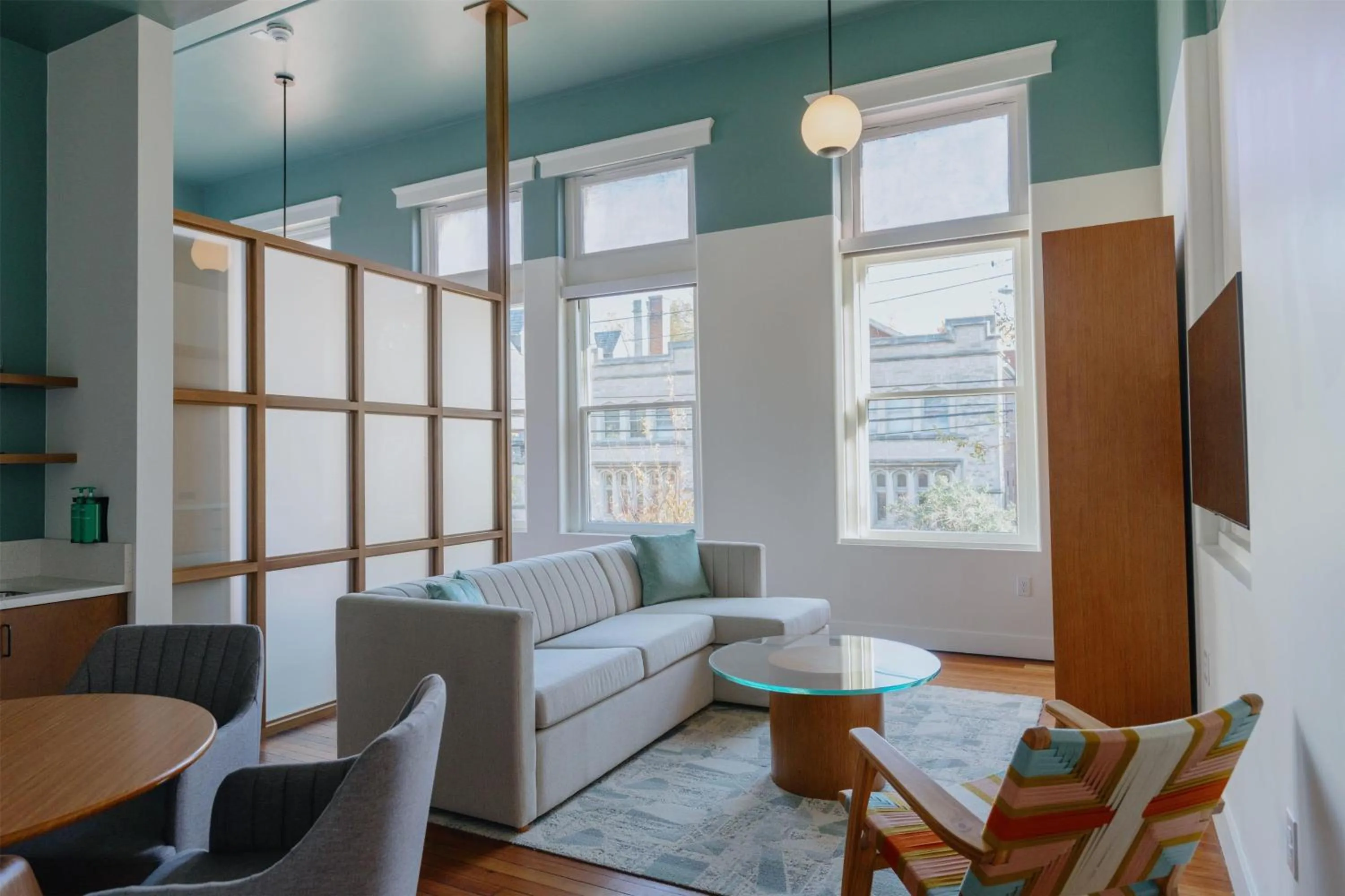 Living room in The Myriad Hotel Louisville, Tapestry Collection by Hilton