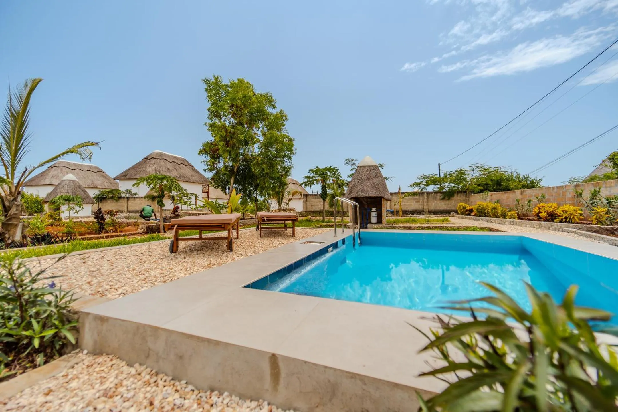 Pool view in Zaria Garden Bungalows