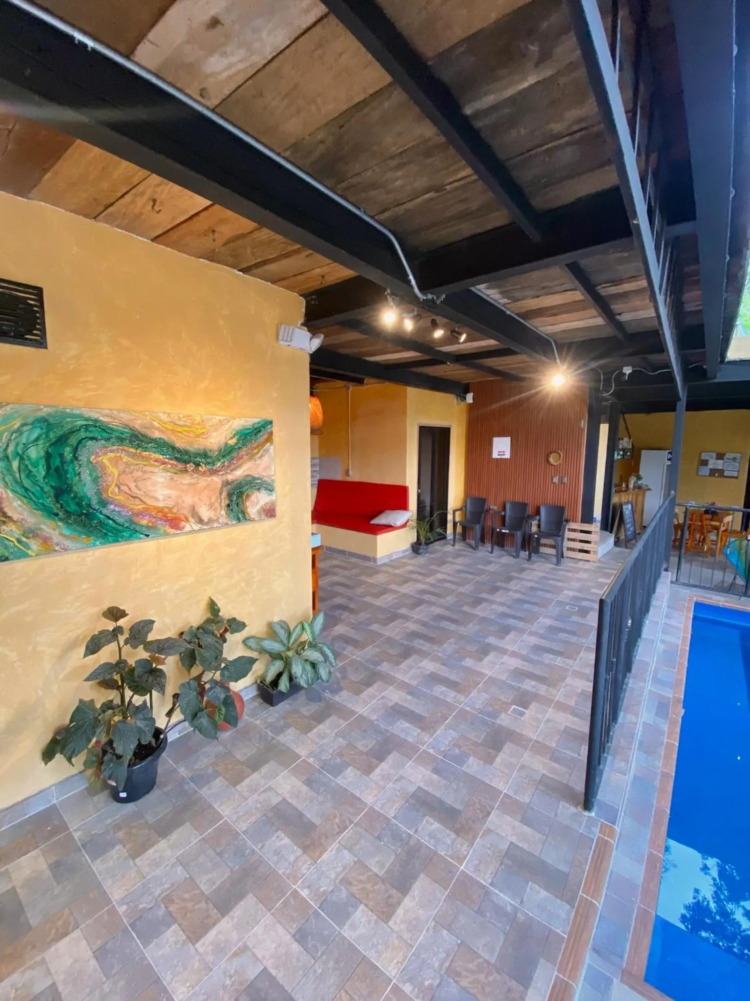 Pool view in Coffee House Minca