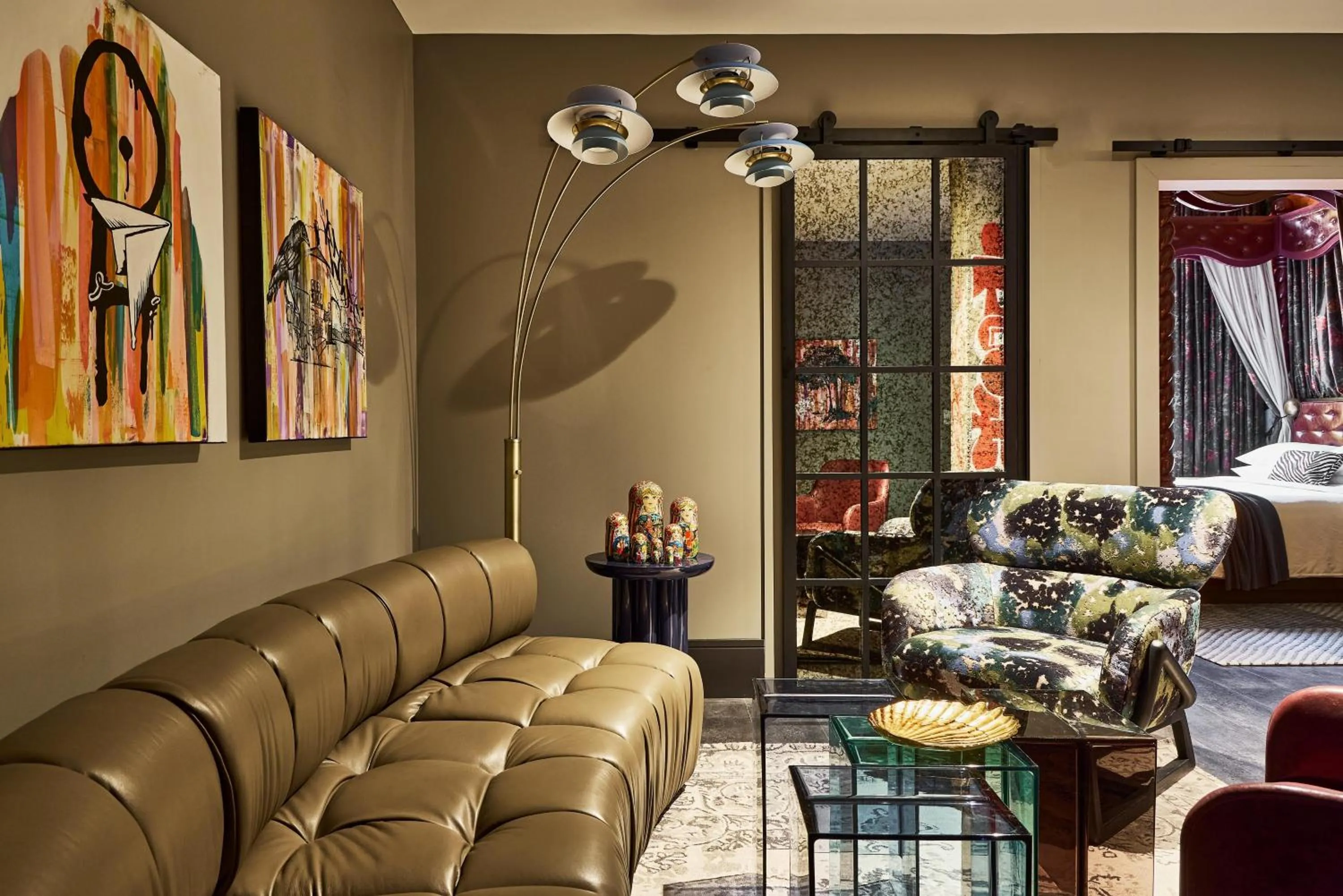 Living room in The Radical Asheville, Tapestry Collection by Hilton