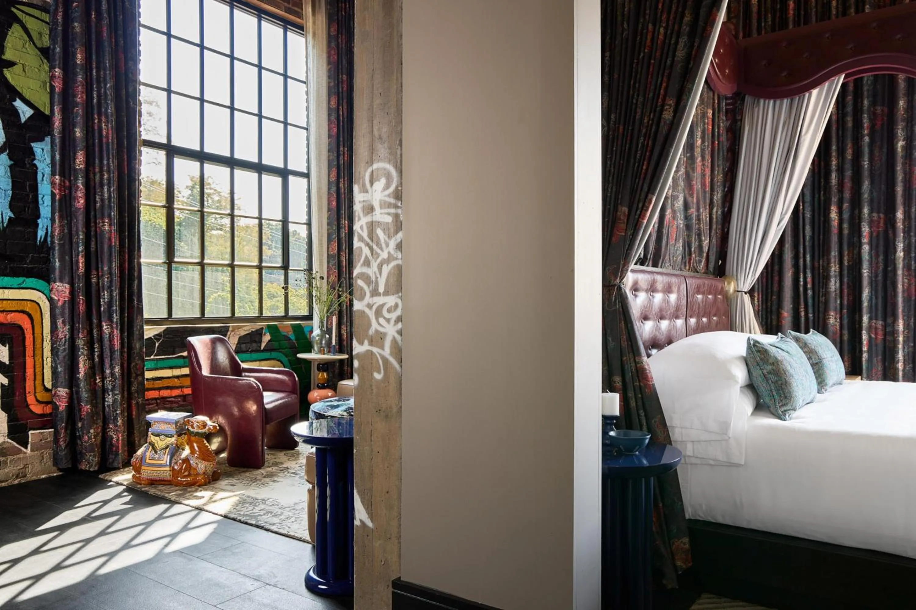 Living room, Bed in The Radical Asheville, Tapestry Collection by Hilton