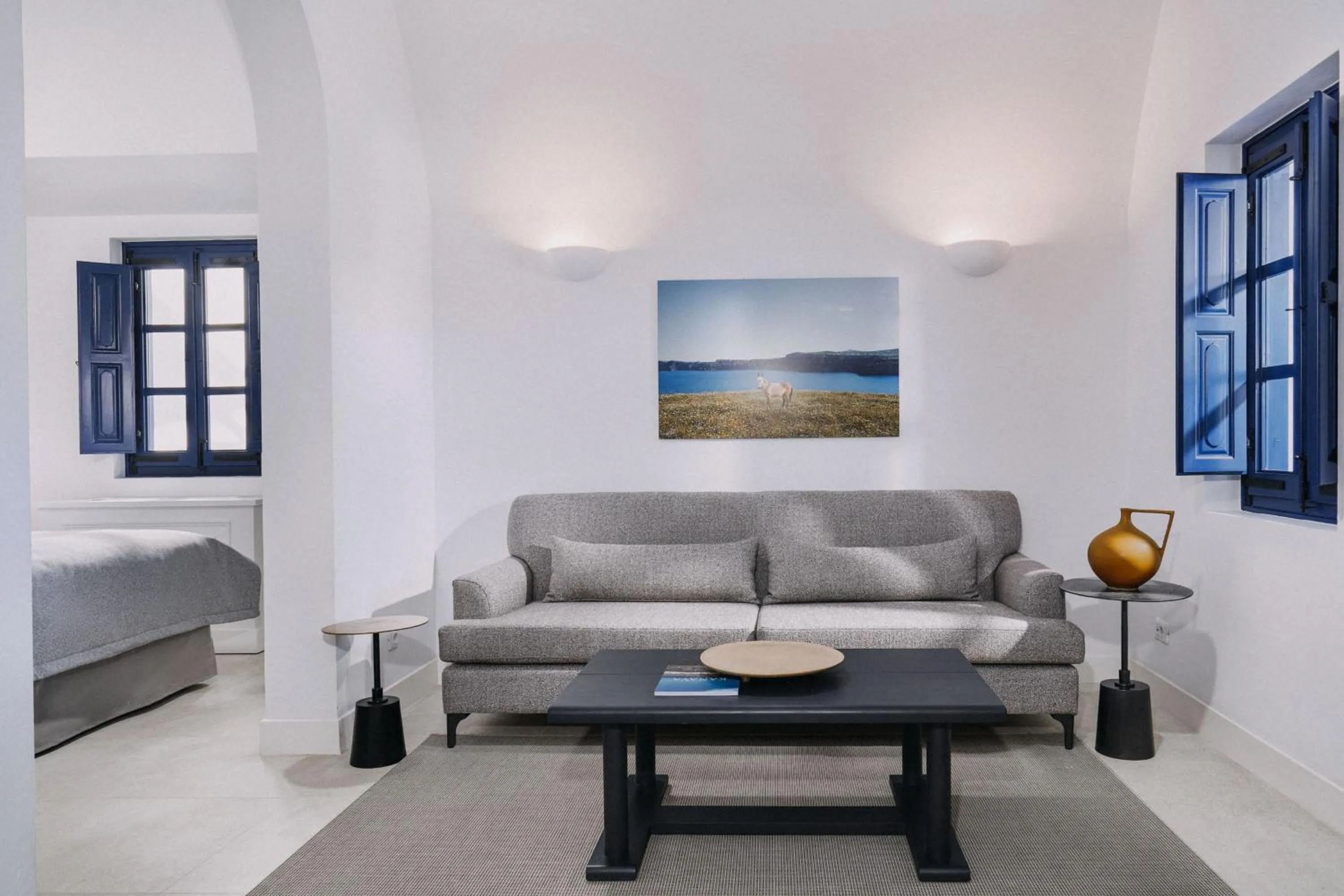 Bed in Vedema, a Luxury Collection Resort, Santorini