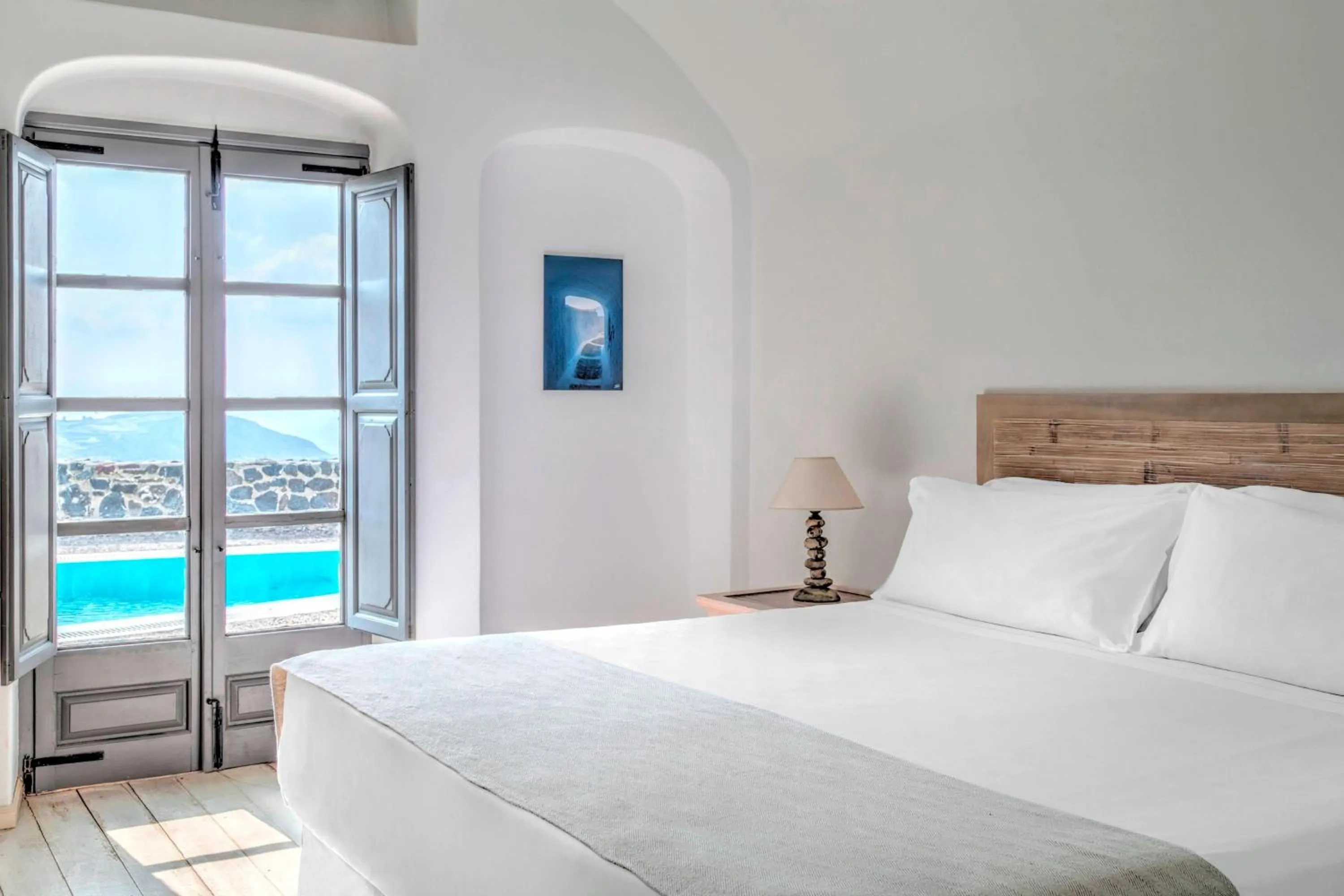 Bedroom, Bed in Vedema, a Luxury Collection Resort, Santorini