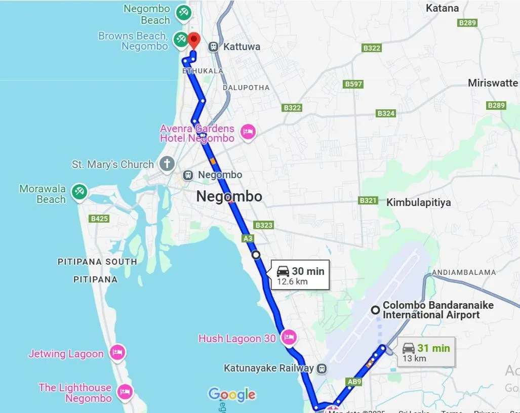 Location in Sea Breeze Guest House Negombo