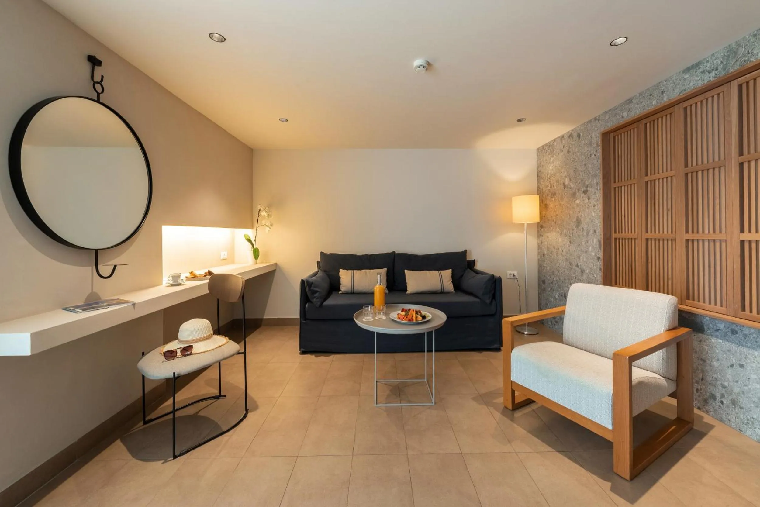 Seating area in Lindos Mare, Seaside Hotel