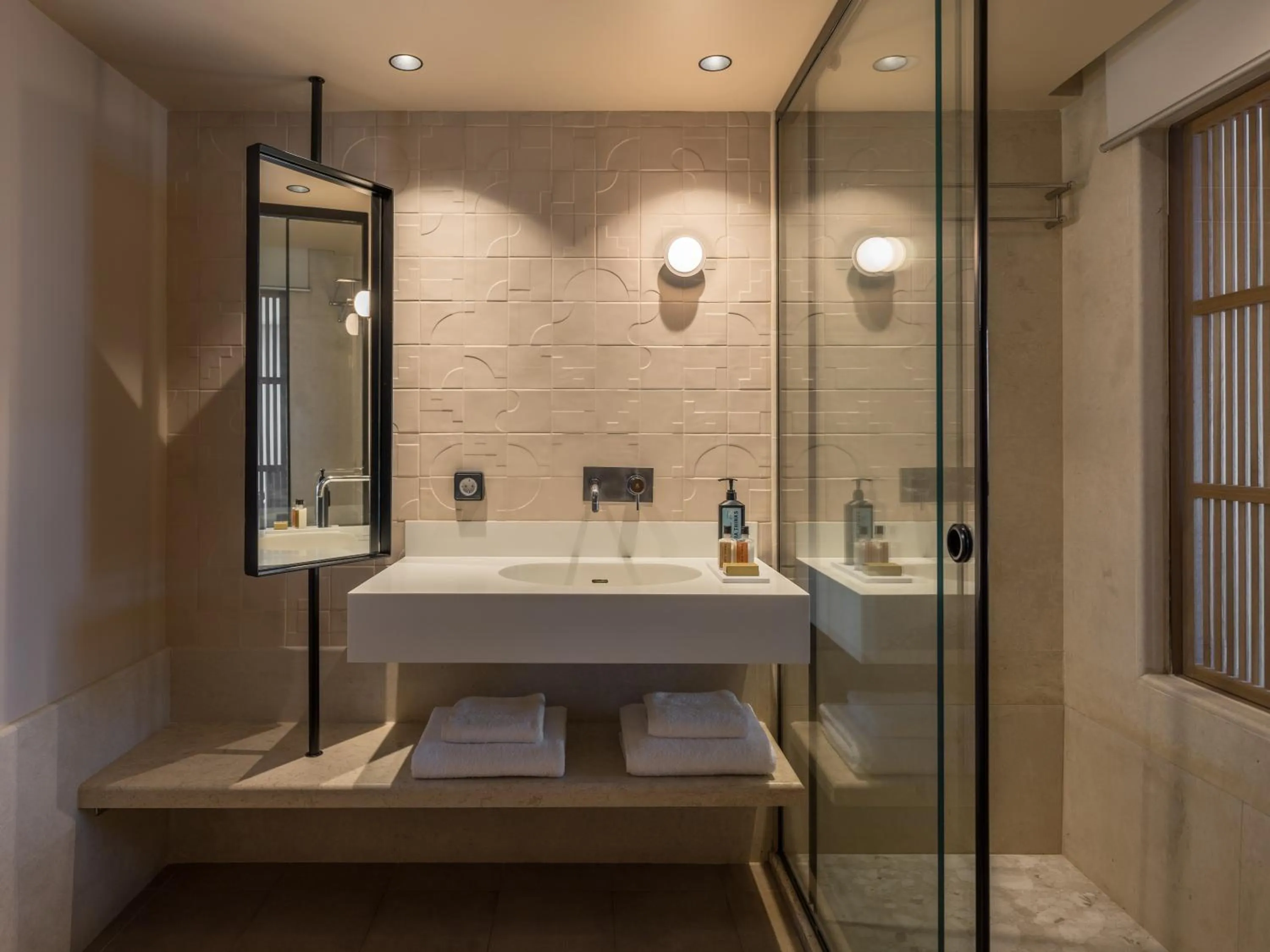 Shower in Lindos Mare, Seaside Hotel