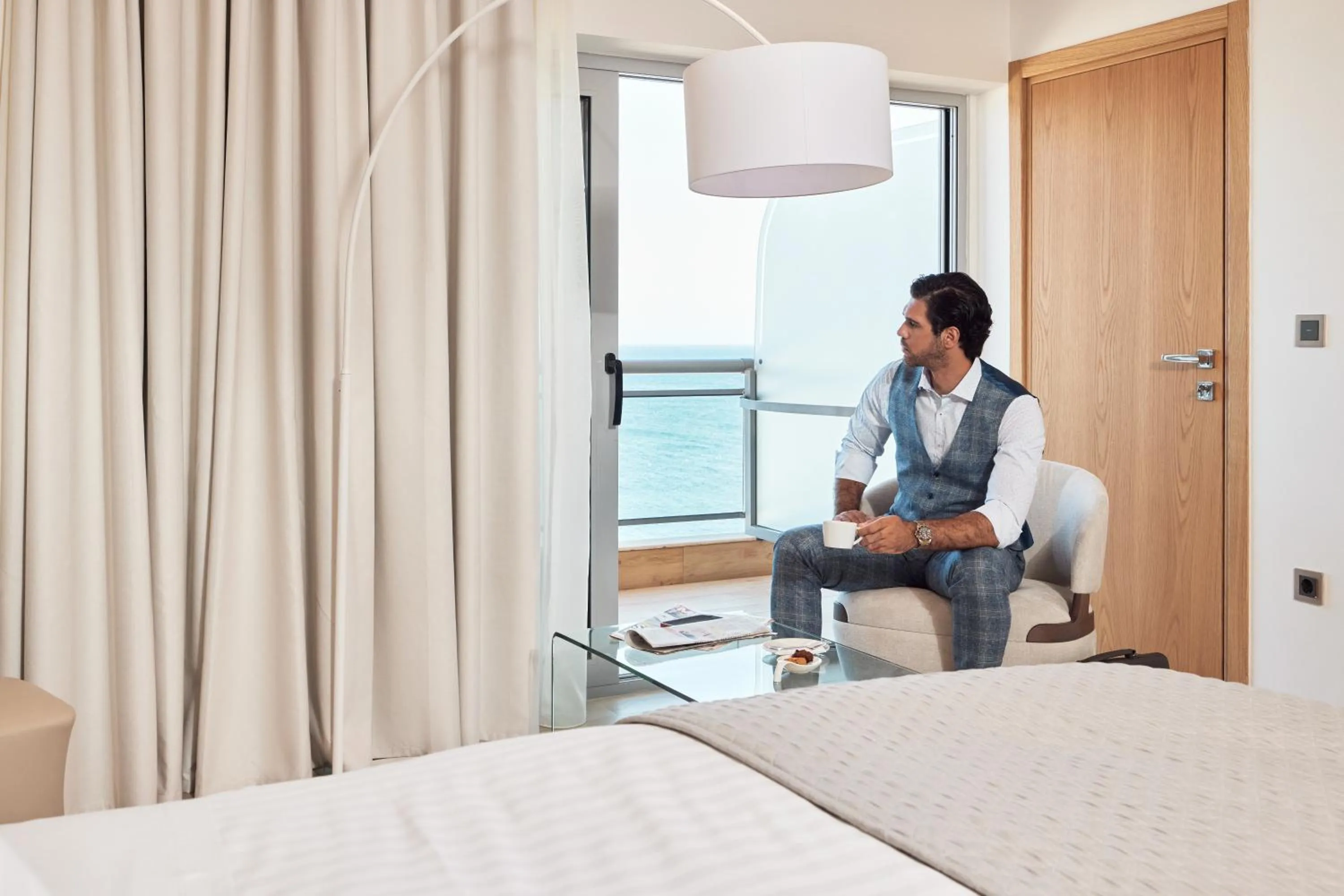 Sea view, Bed in Mediterranean Hotel