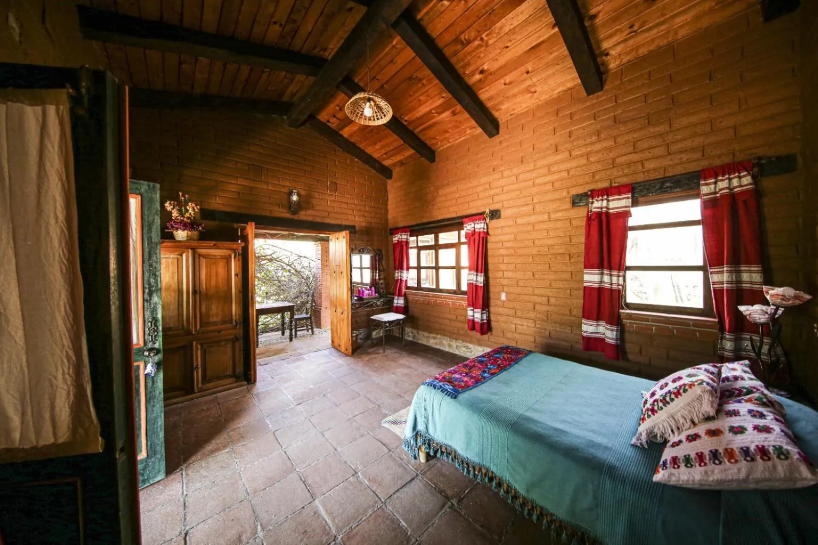 Bed in Huayápam Yù'ú Lodge