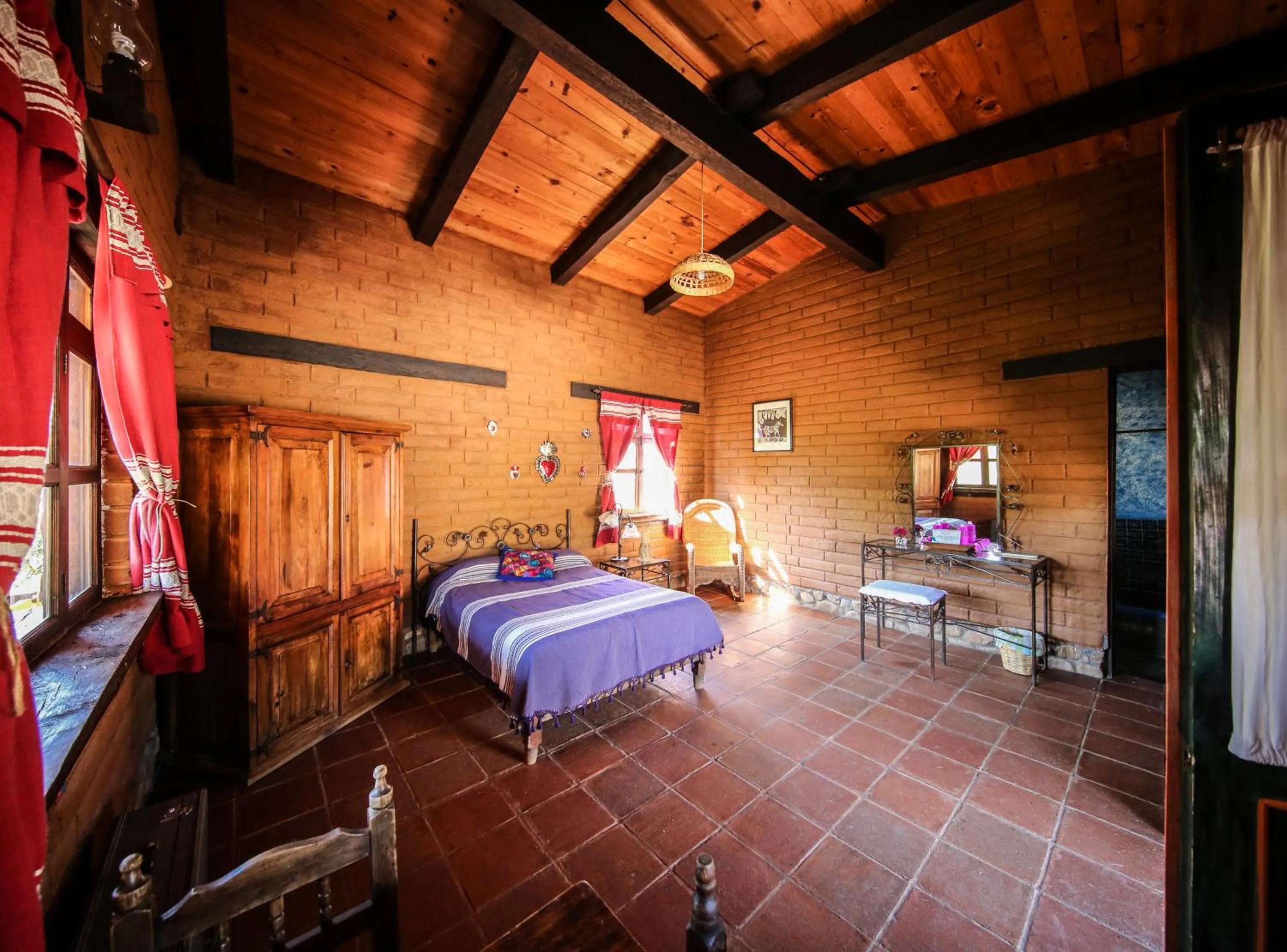 Bed in Huayápam Yù'ú Lodge