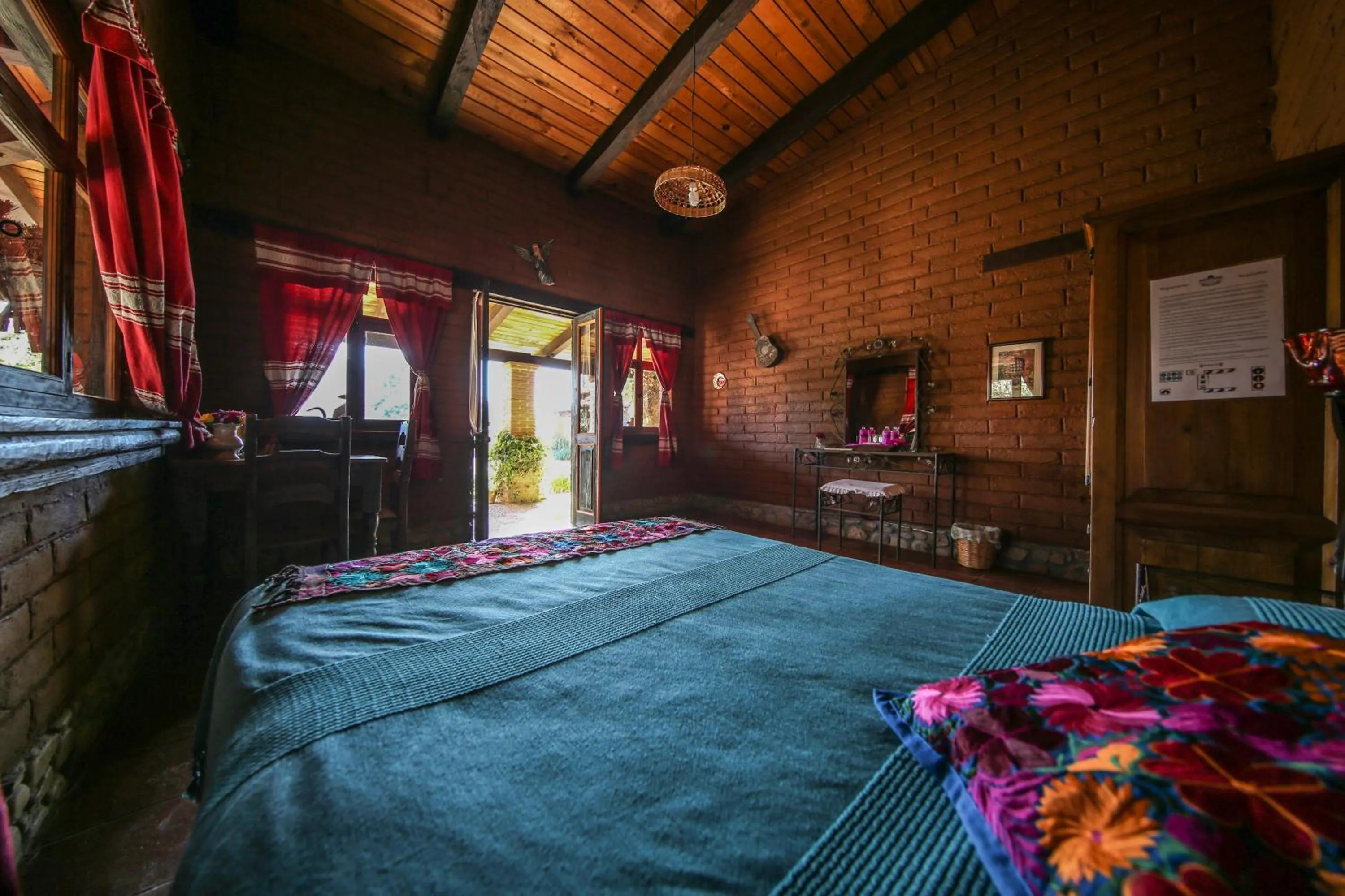 Bed in Huayápam Yù'ú Lodge