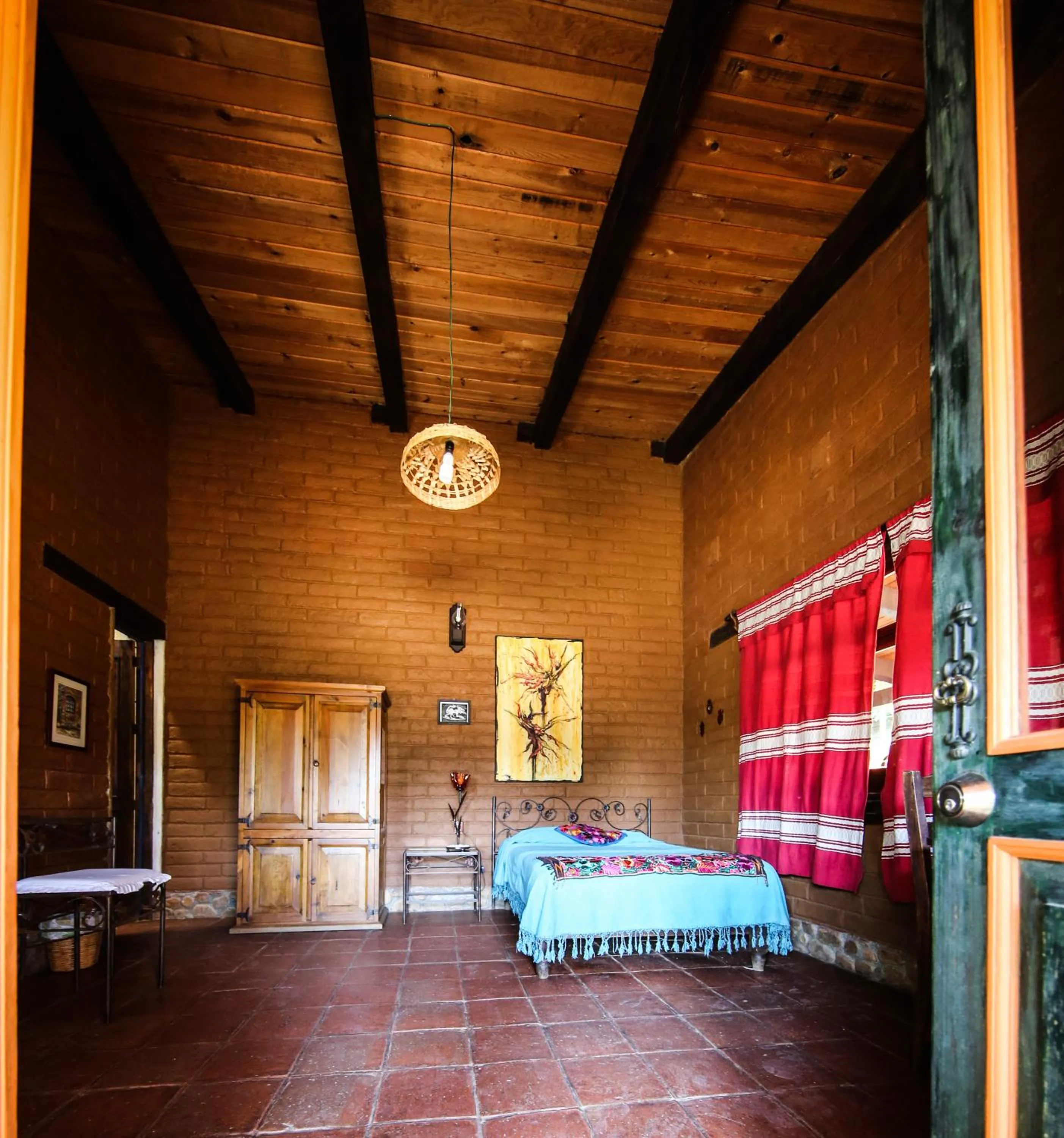 Bed in Huayápam Yù'ú Lodge