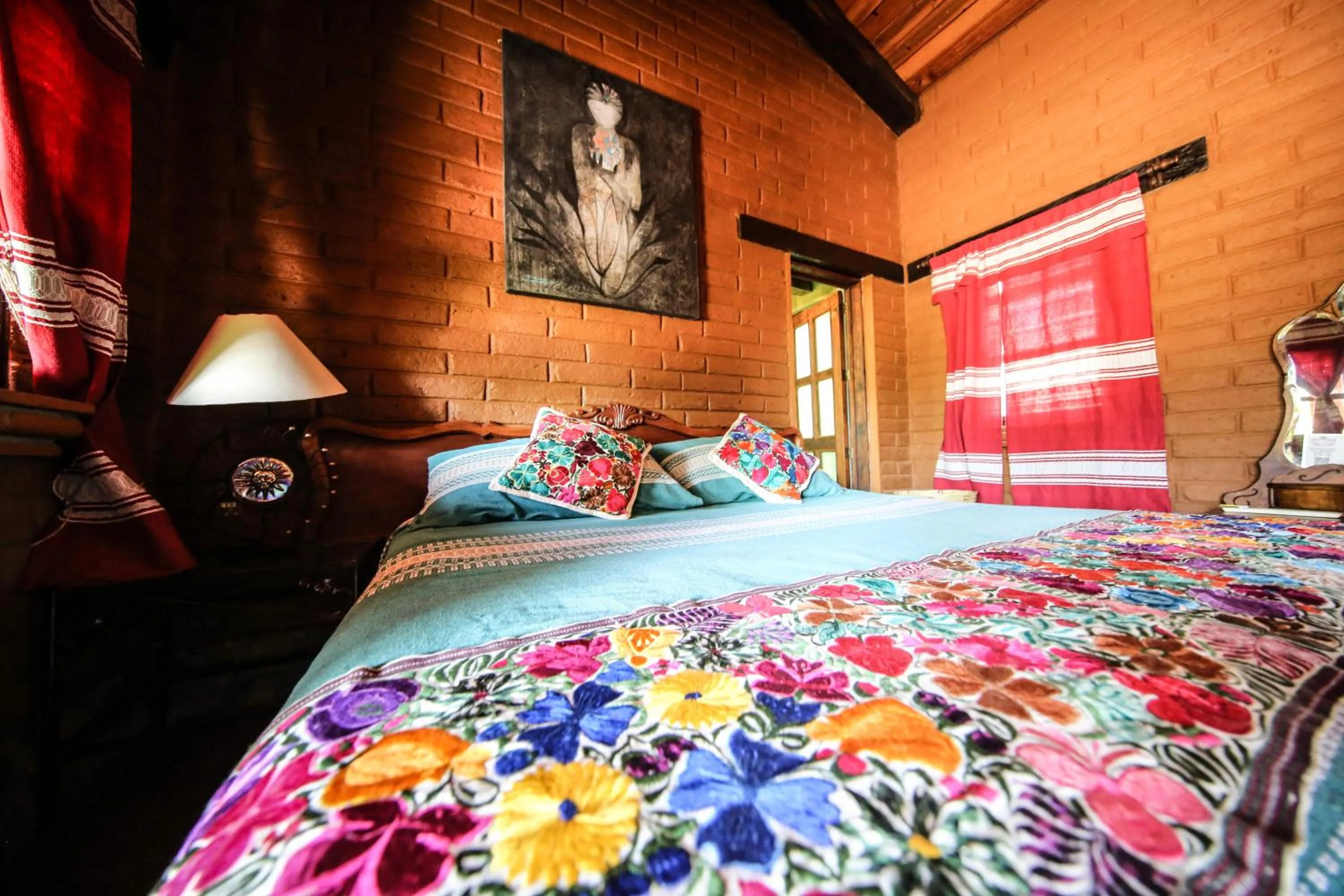 Bed in Huayápam Yù'ú Lodge