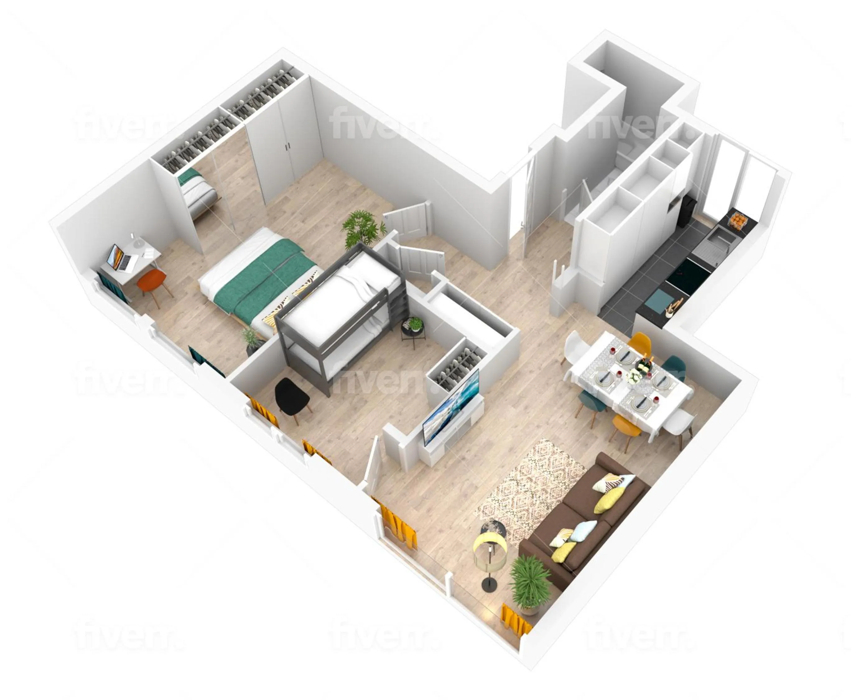 Floor plan in Center of Antwerp, Fully Equipped, Train Station