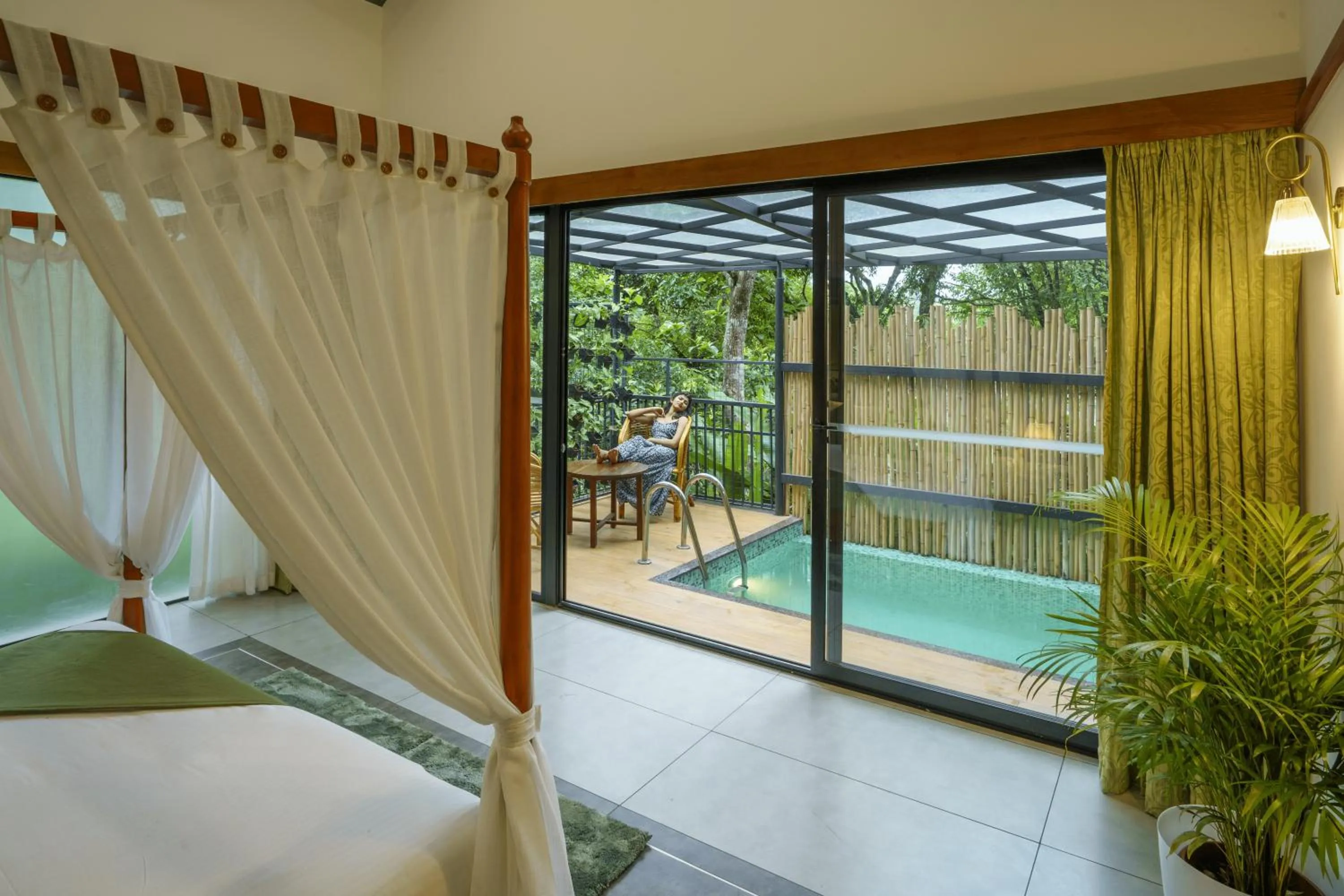 View (from property/room), Bed in Crystal Kuruva Nature Resort & Spa