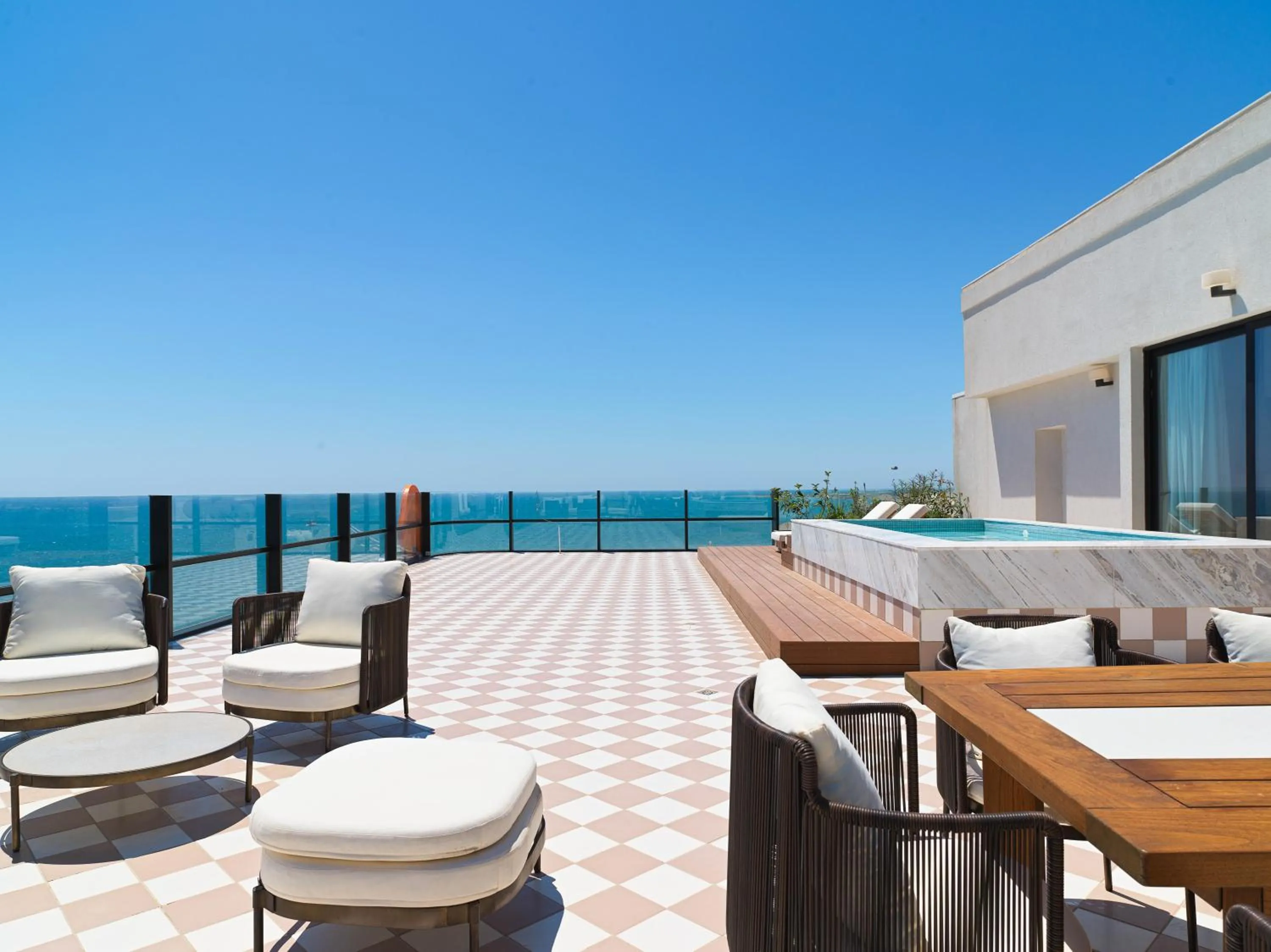 Patio in LIV Mackenzie Beach Suites Larnaca ADULTS ONLY