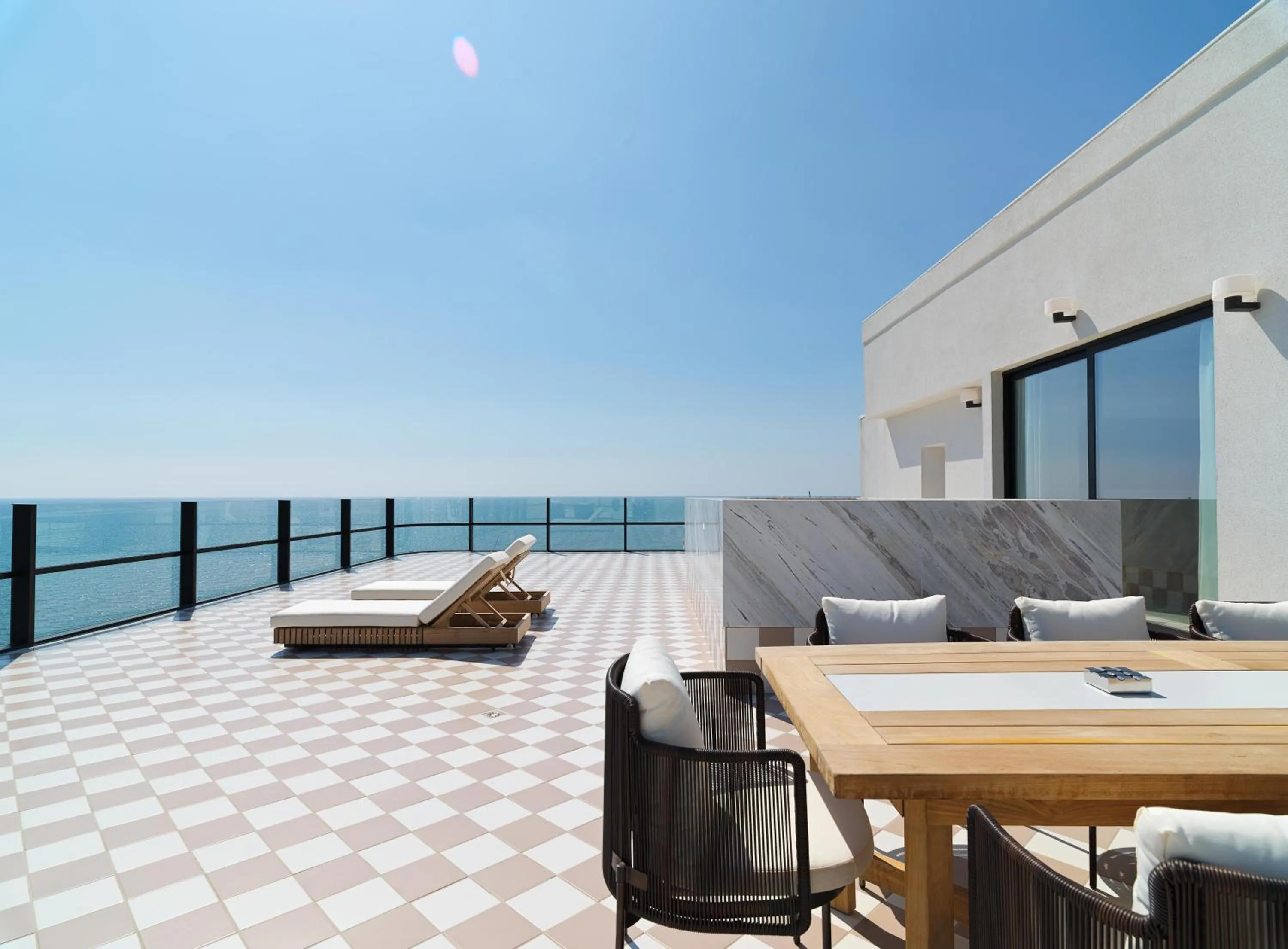 Patio in LIV Mackenzie Beach Suites Larnaca ADULTS ONLY