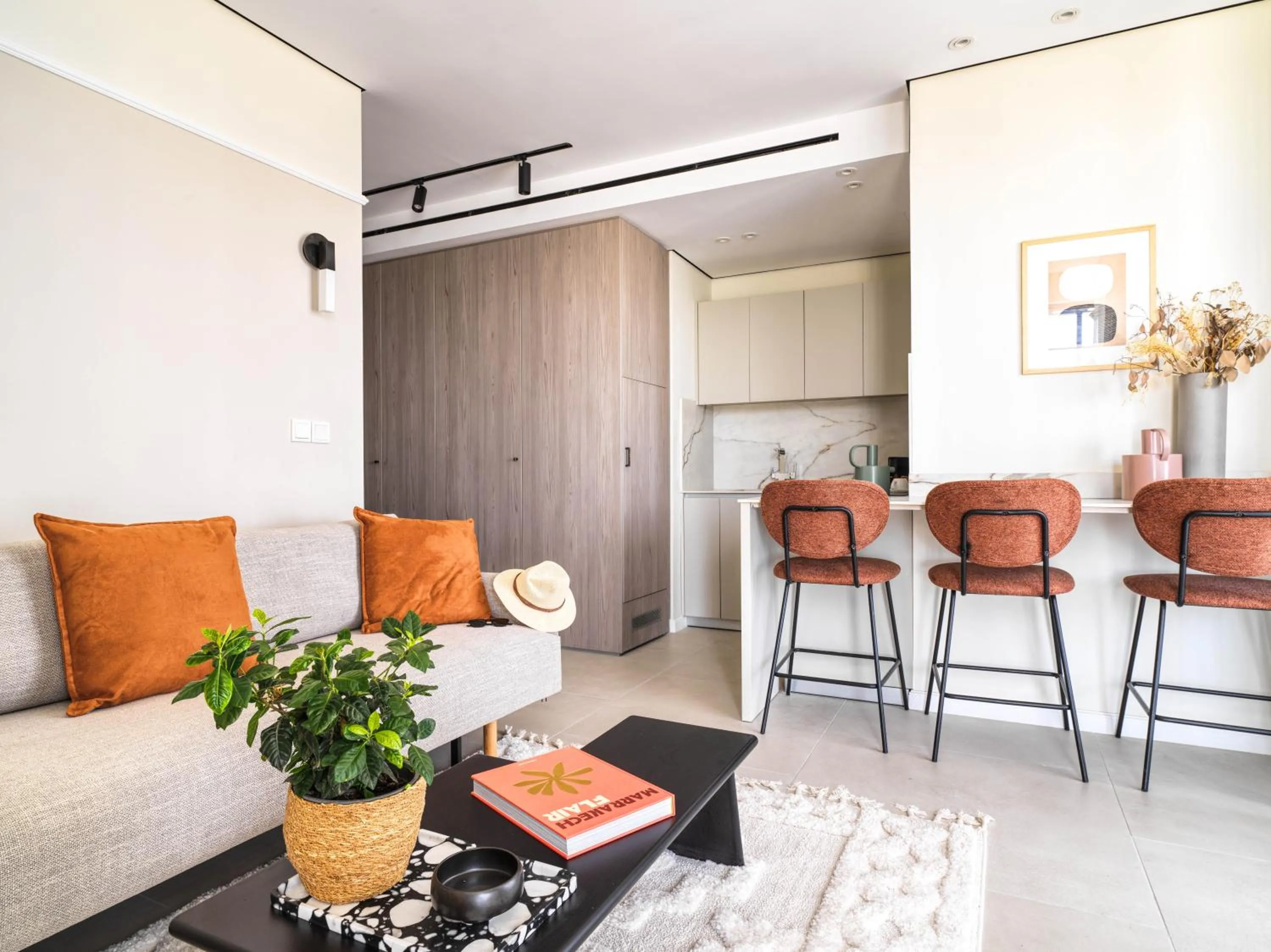 Kitchen or kitchenette in LIV Mackenzie Beach Suites Larnaca ADULTS ONLY