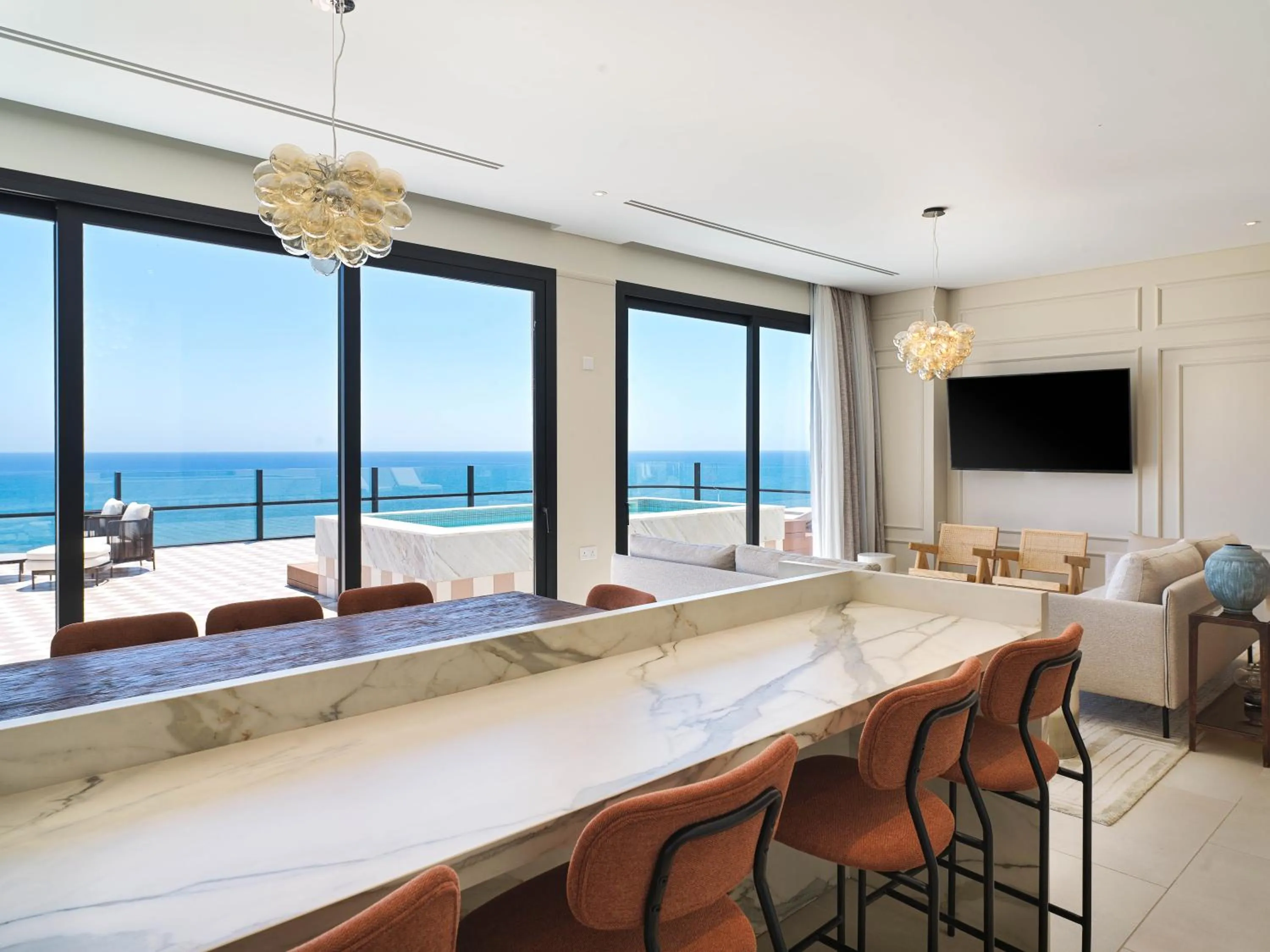 Patio in LIV Mackenzie Beach Suites Larnaca ADULTS ONLY