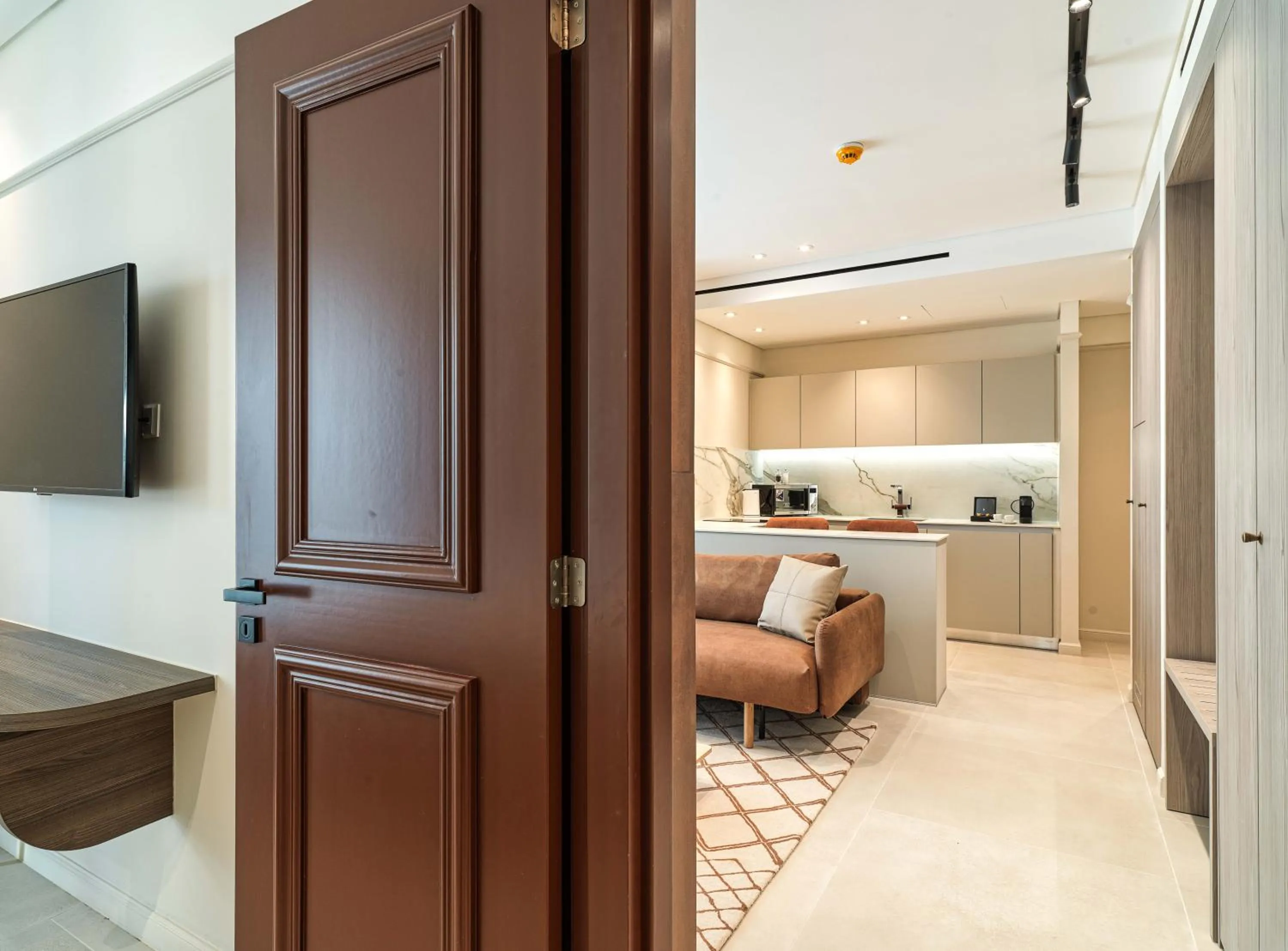 TV and multimedia, Bed in LIV Mackenzie Beach Suites Larnaca ADULTS ONLY